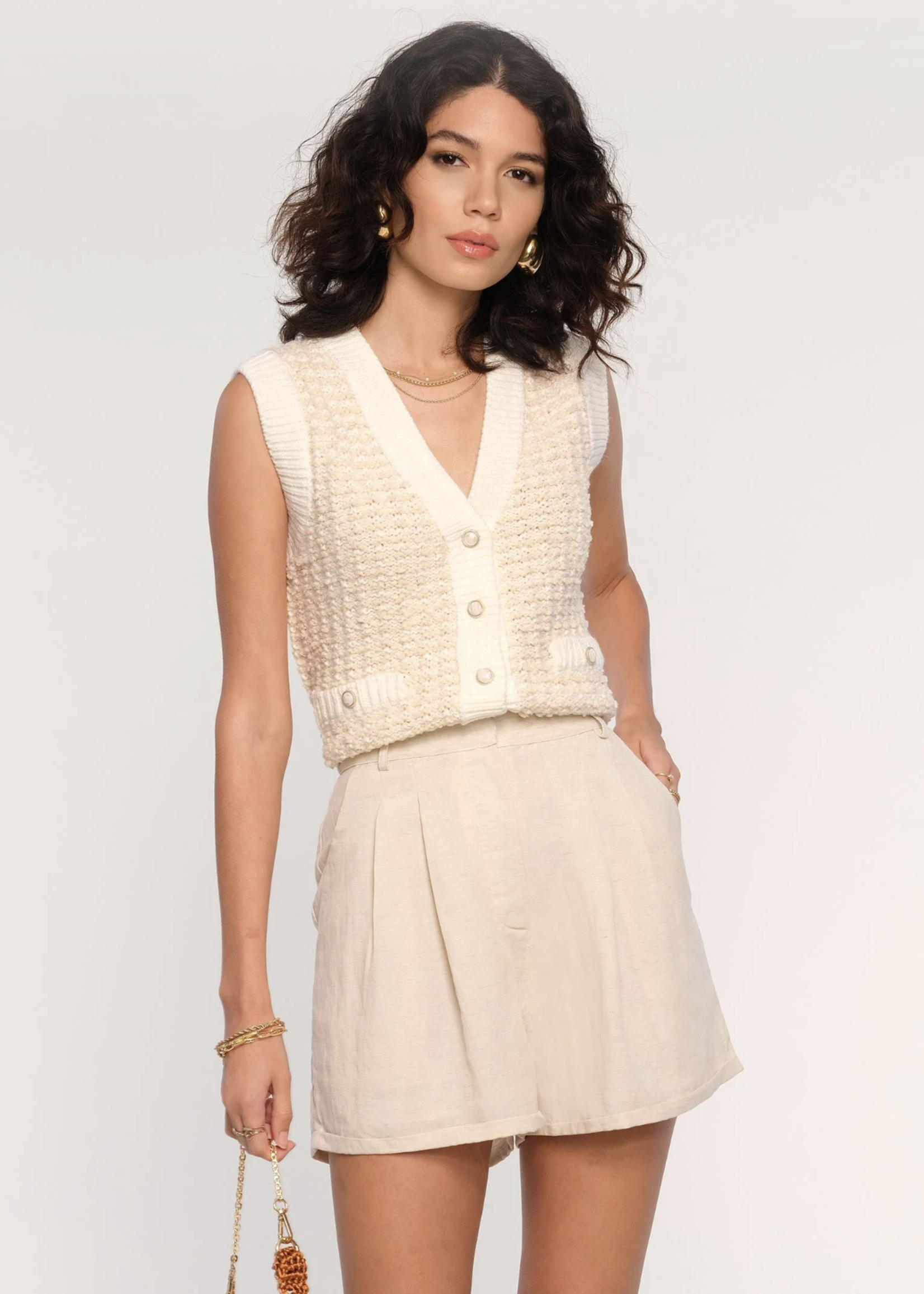 Elitaire Boutique Taye Shorts in Ecru