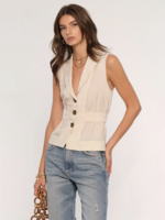 Elitaire Boutique Otto Vest in Ecru