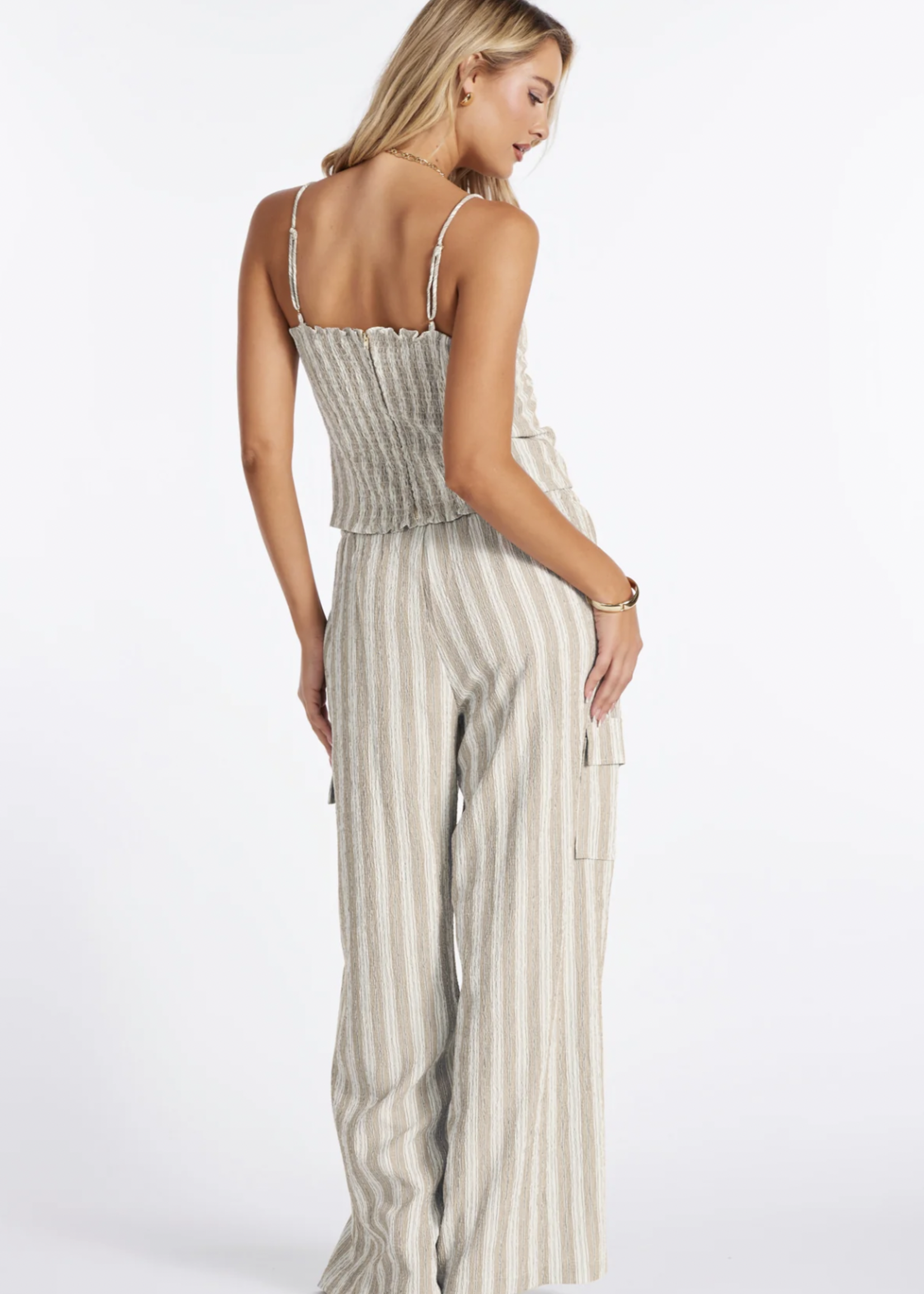 Elitaire Boutique Coastal Stripe Cargo Pants