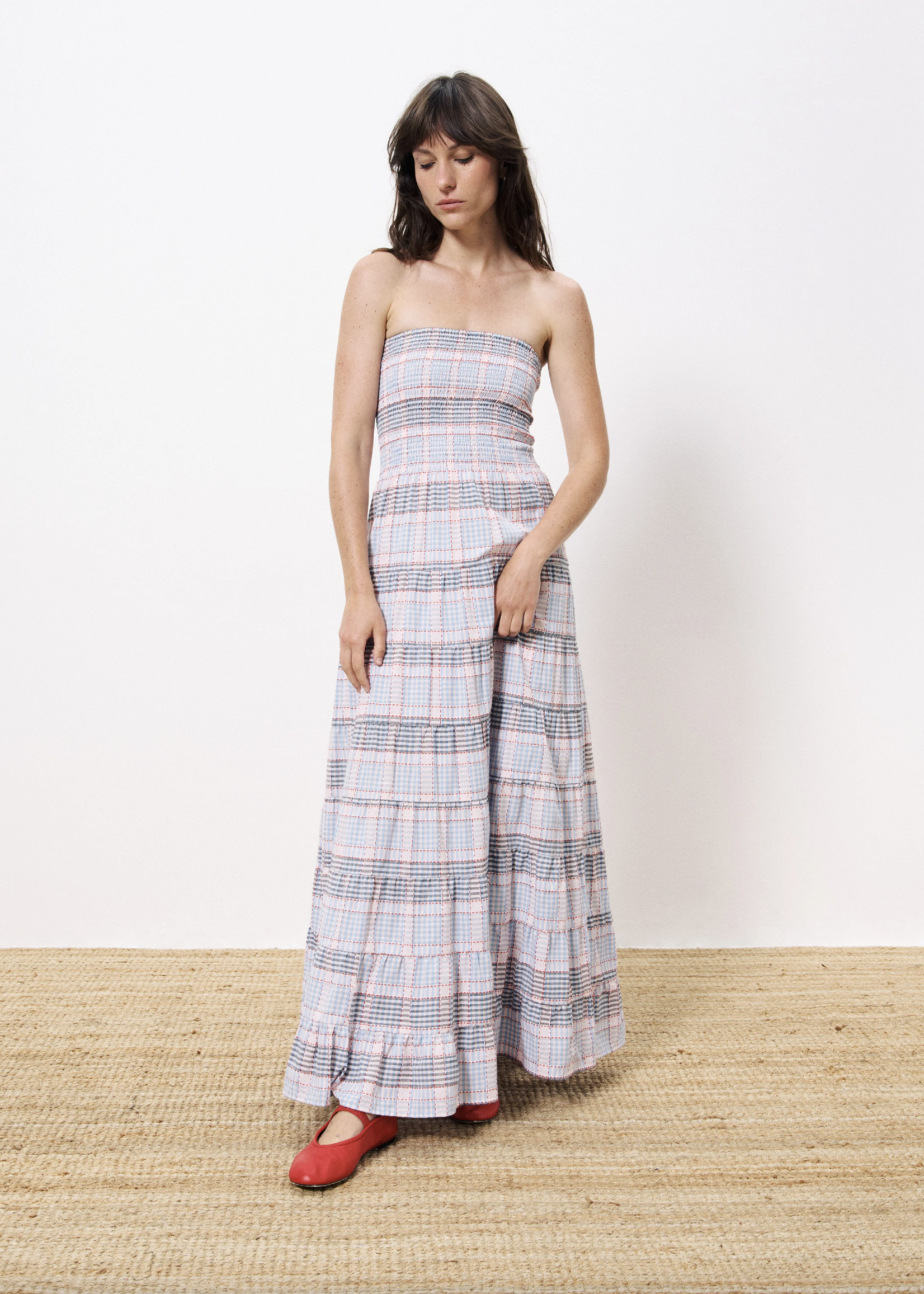 Elitaire Boutique Clair Dress in Blue Plaid