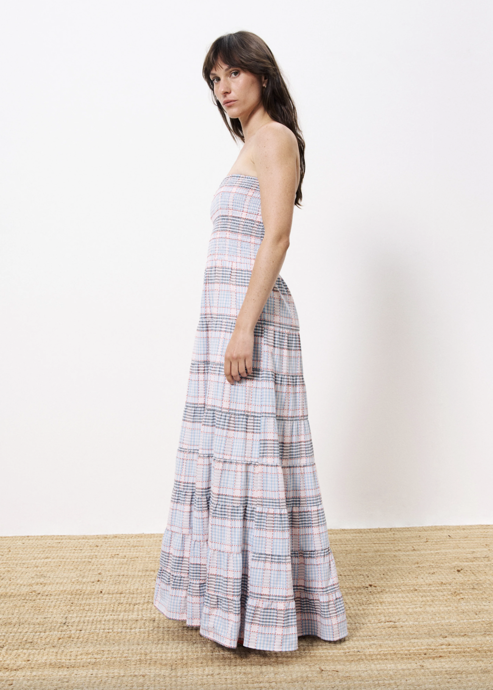 Elitaire Boutique Clair Dress in Blue Plaid