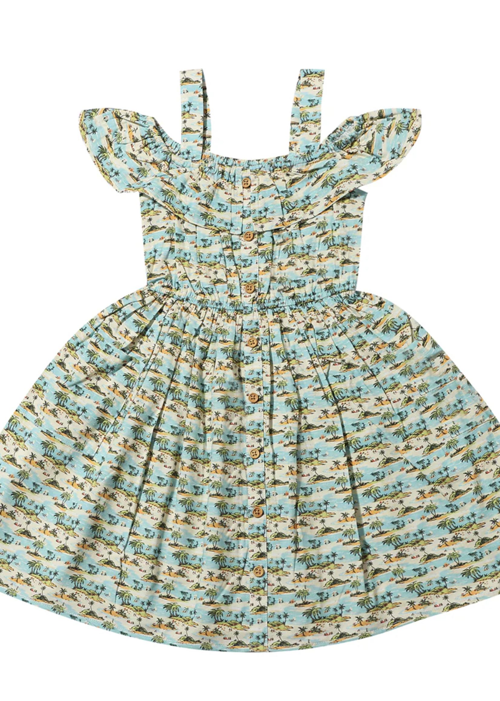 Elitaire Petite Ivy Bubble + Dress in Tropical Beach Print