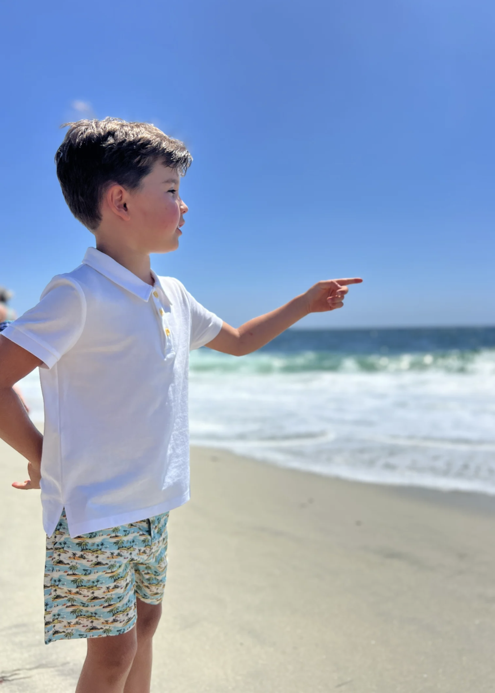 Elitaire Petite Mahalo Shorts in Tropical Beach Print