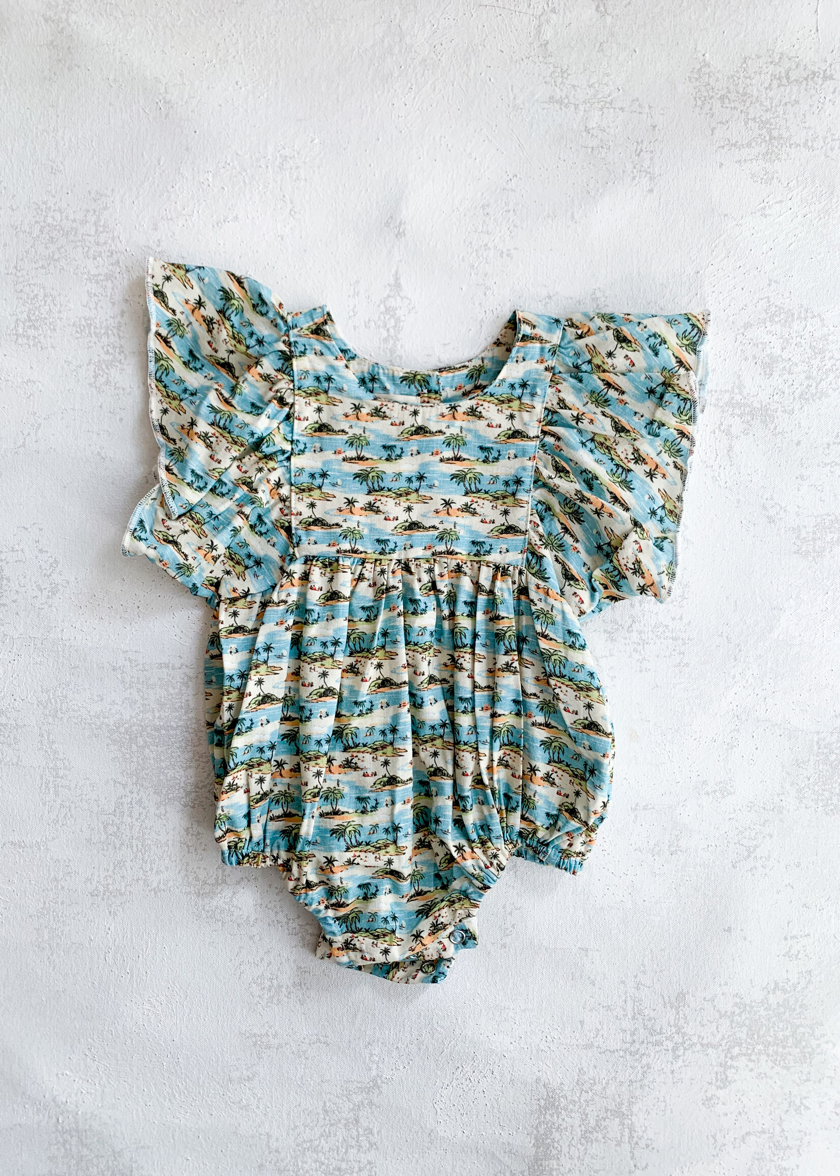 Elitaire Petite Ivy Bubble + Dress in Tropical Beach Print