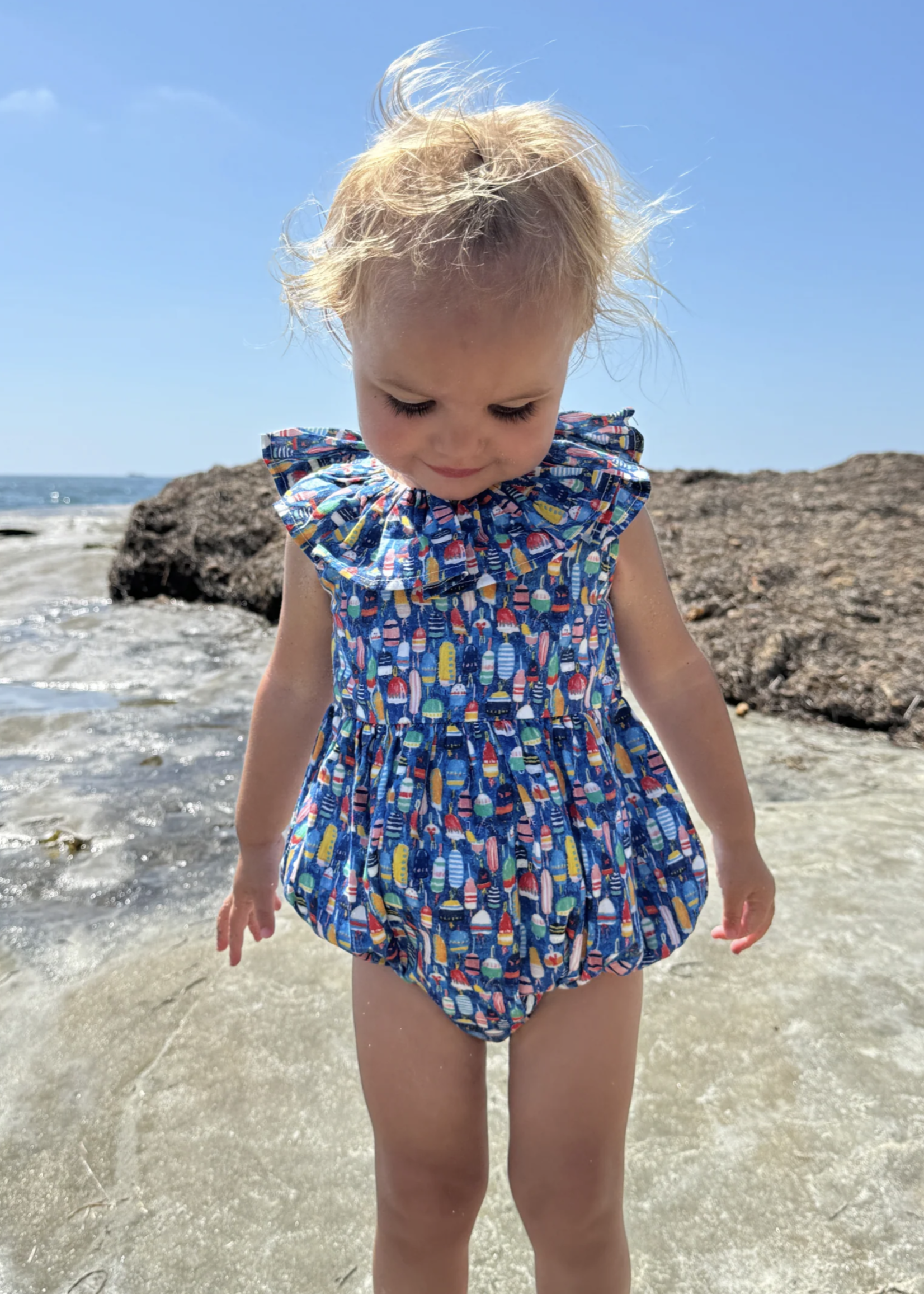 Elitaire Petite Maya Bubble + Dress in Nautical Buoys