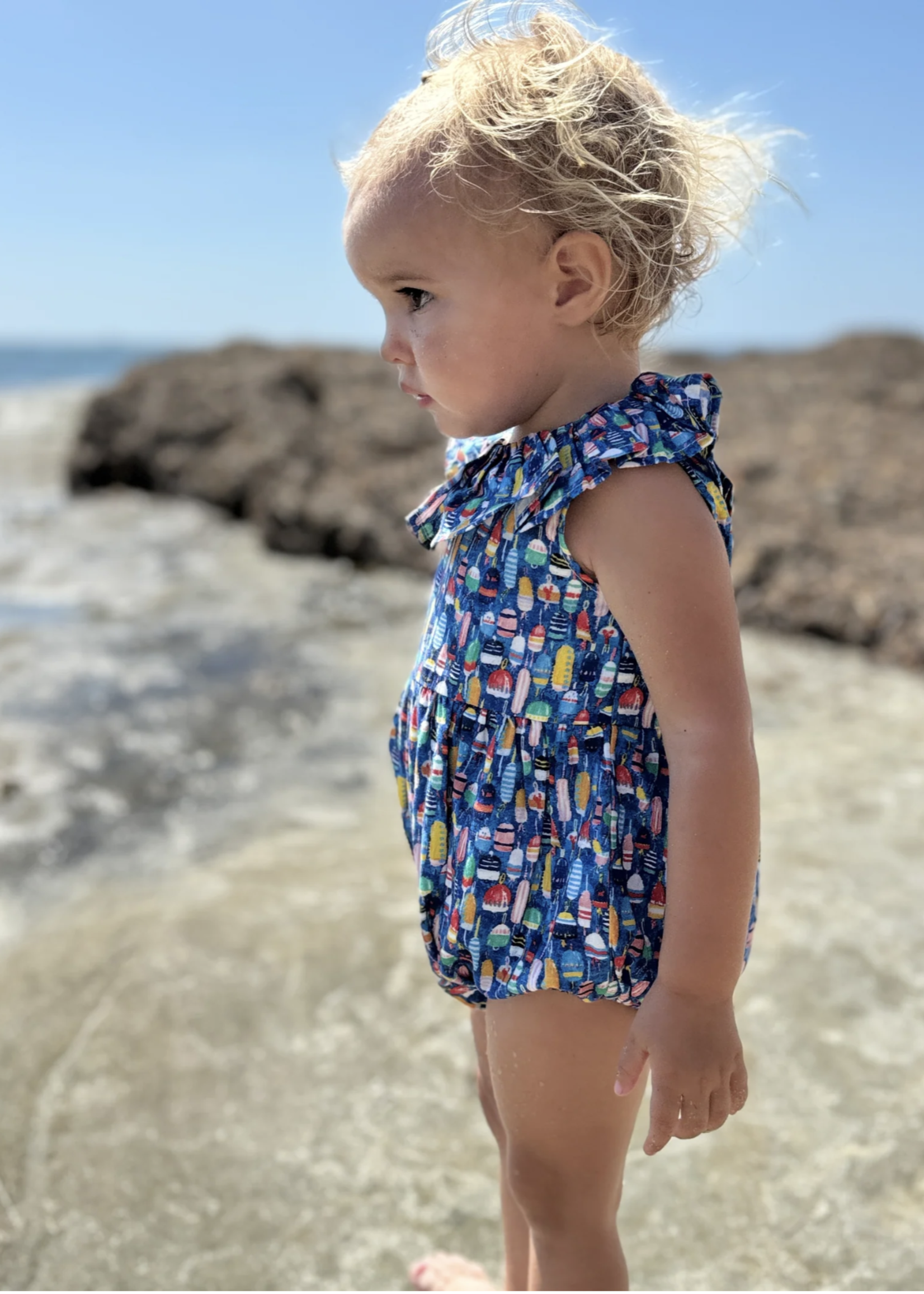 Elitaire Petite Maya Bubble + Dress in Nautical Buoys