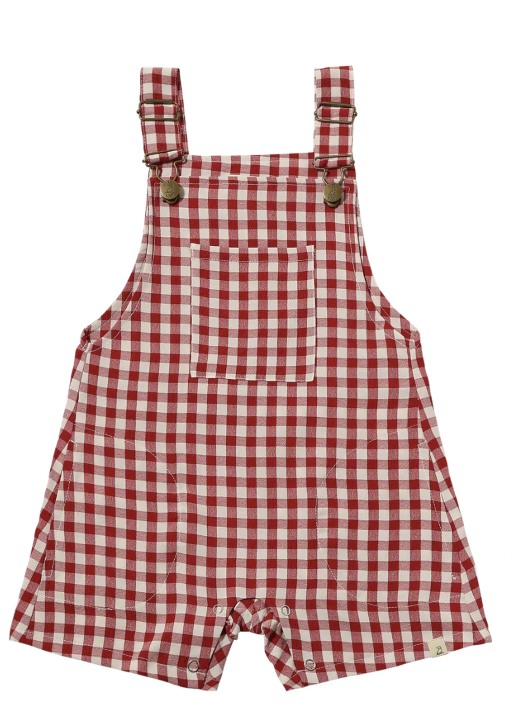 Elitaire Petite Galleon Overalls in Red + White Plaid