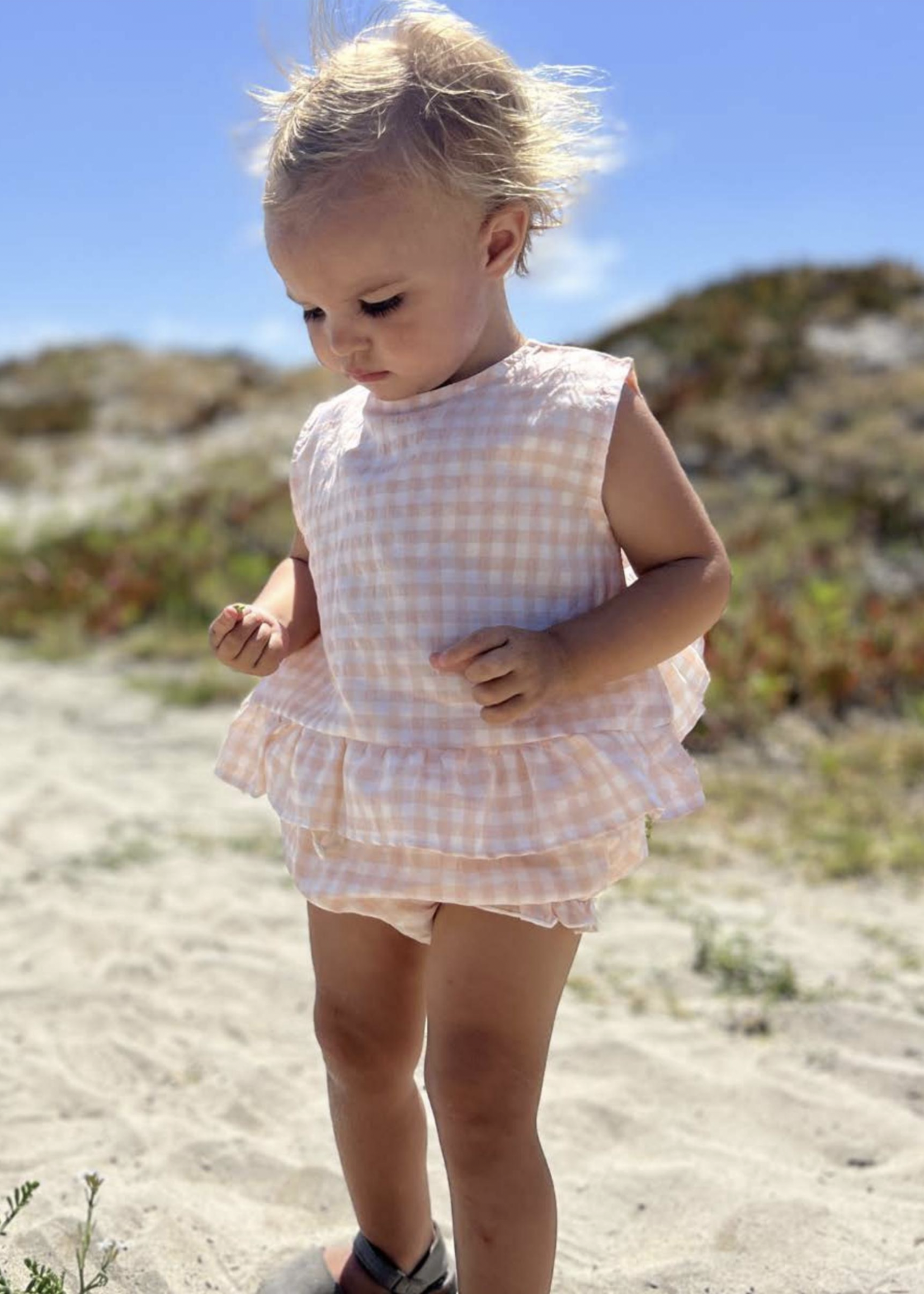 Elitaire Petite Aria Set in Peach Plaid