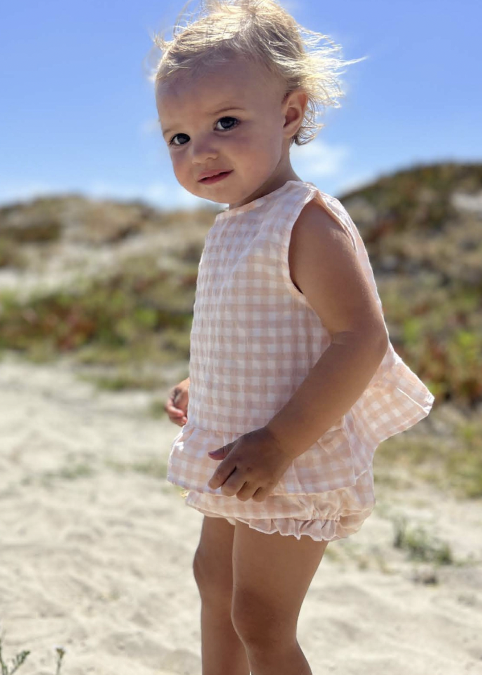Elitaire Petite Aria Set in Peach Plaid