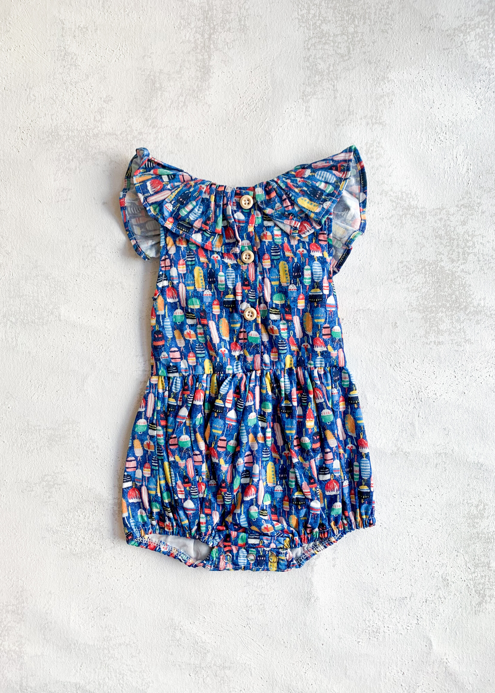 Elitaire Petite Maya Bubble + Dress in Nautical Buoys