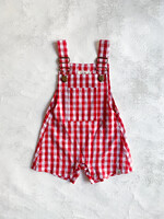 Elitaire Petite Galleon Overalls in Red + White Plaid