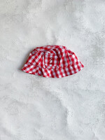 Elitaire Petite Fisherman Bucket Hat in Red + White Plaid