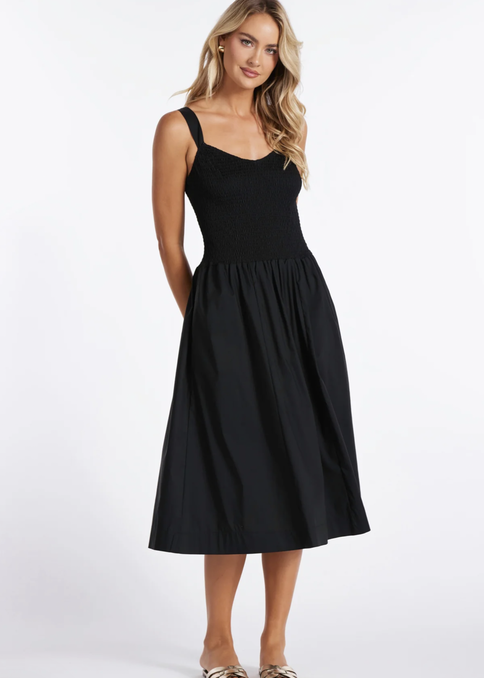 Elitaire Boutique Corsica Smocked Poplin Dress
