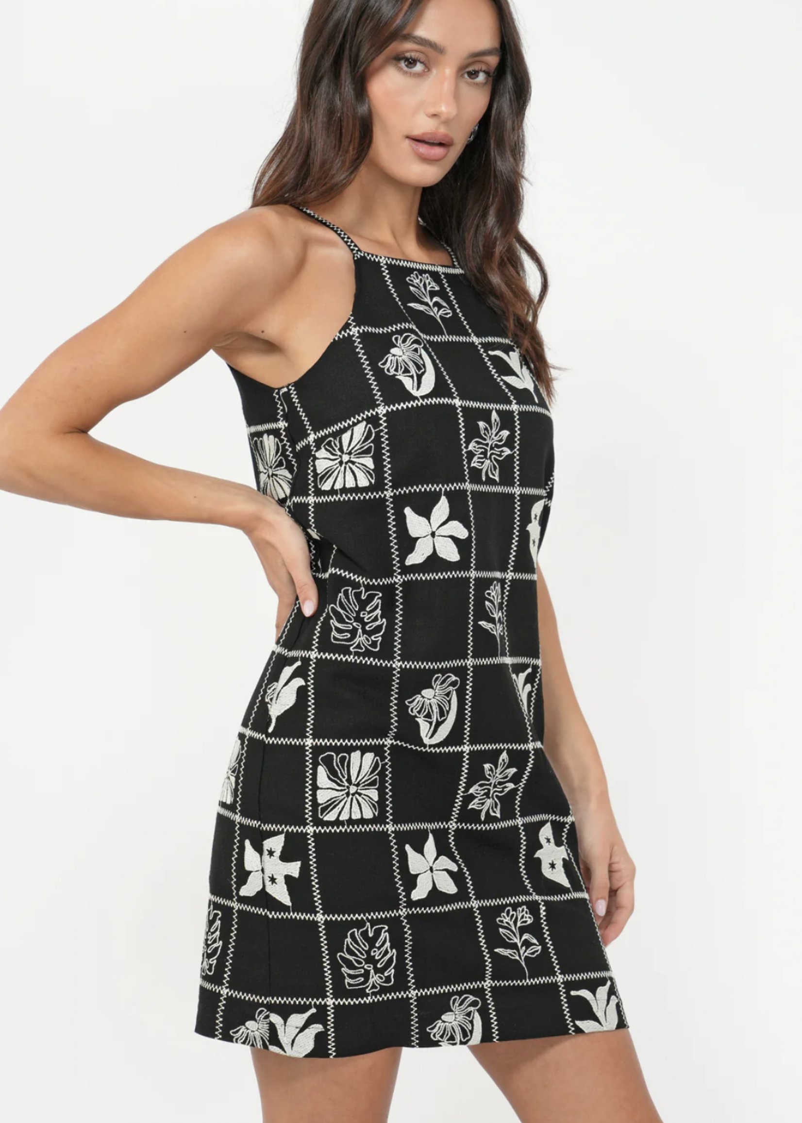 Elitaire Boutique Emeri Embroidered Mini Dress