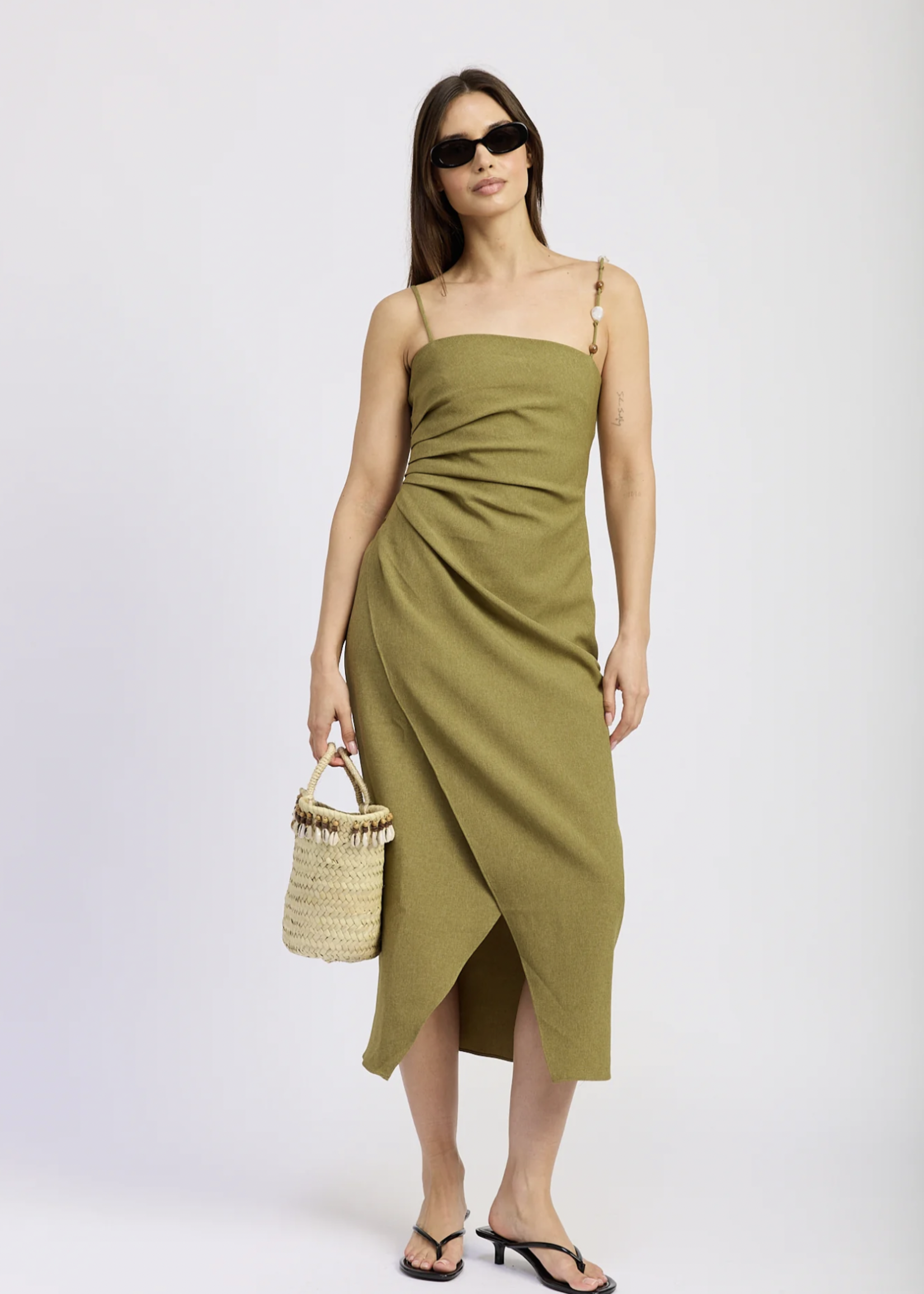 Elitaire Boutique Lynx Pleated Midi Dress