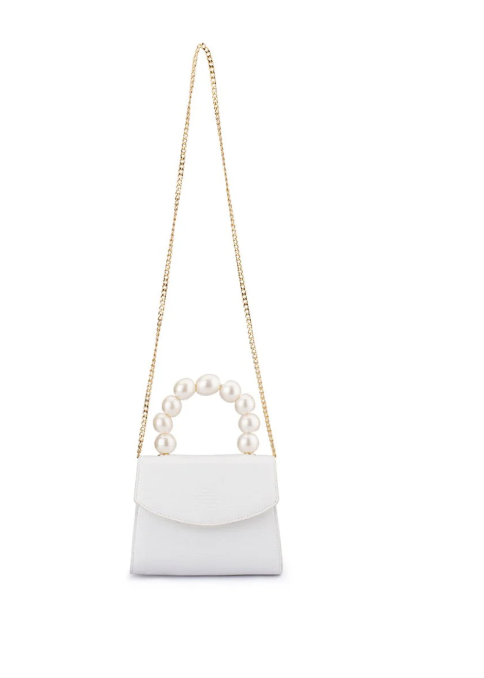 Elitaire Boutique Peta Pearl Handle Bag in White