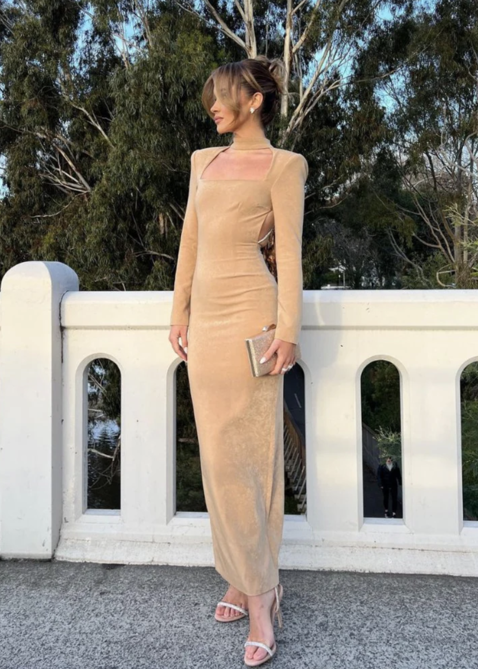 Elitaire Boutique Precious Slimline Clutch in Champagne