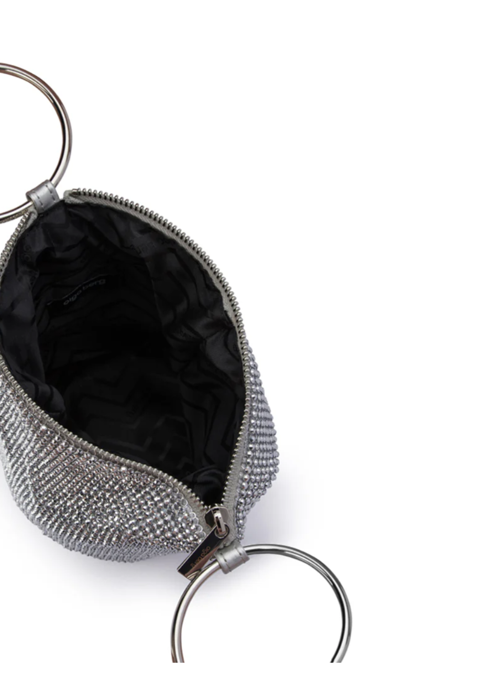 Elitaire Boutique Ellie Crystal Mesh Handle Bag in Silver