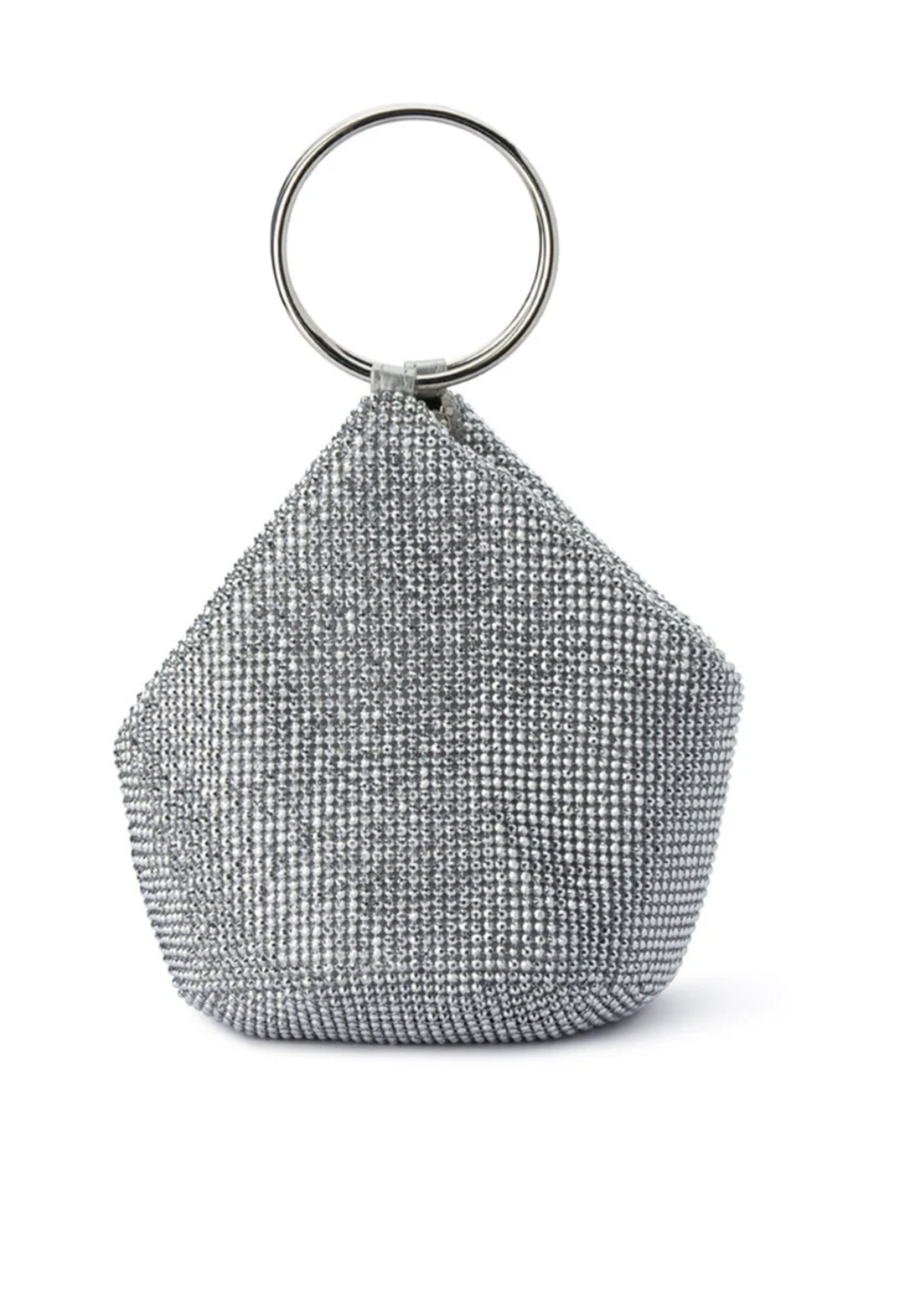 Elitaire Boutique Ellie Crystal Mesh Handle Bag in Silver