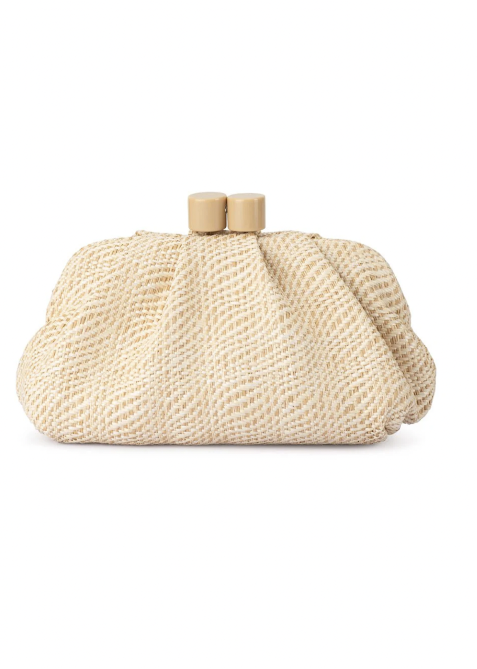Elitaire Boutique Addison Woven Clutch in Natural