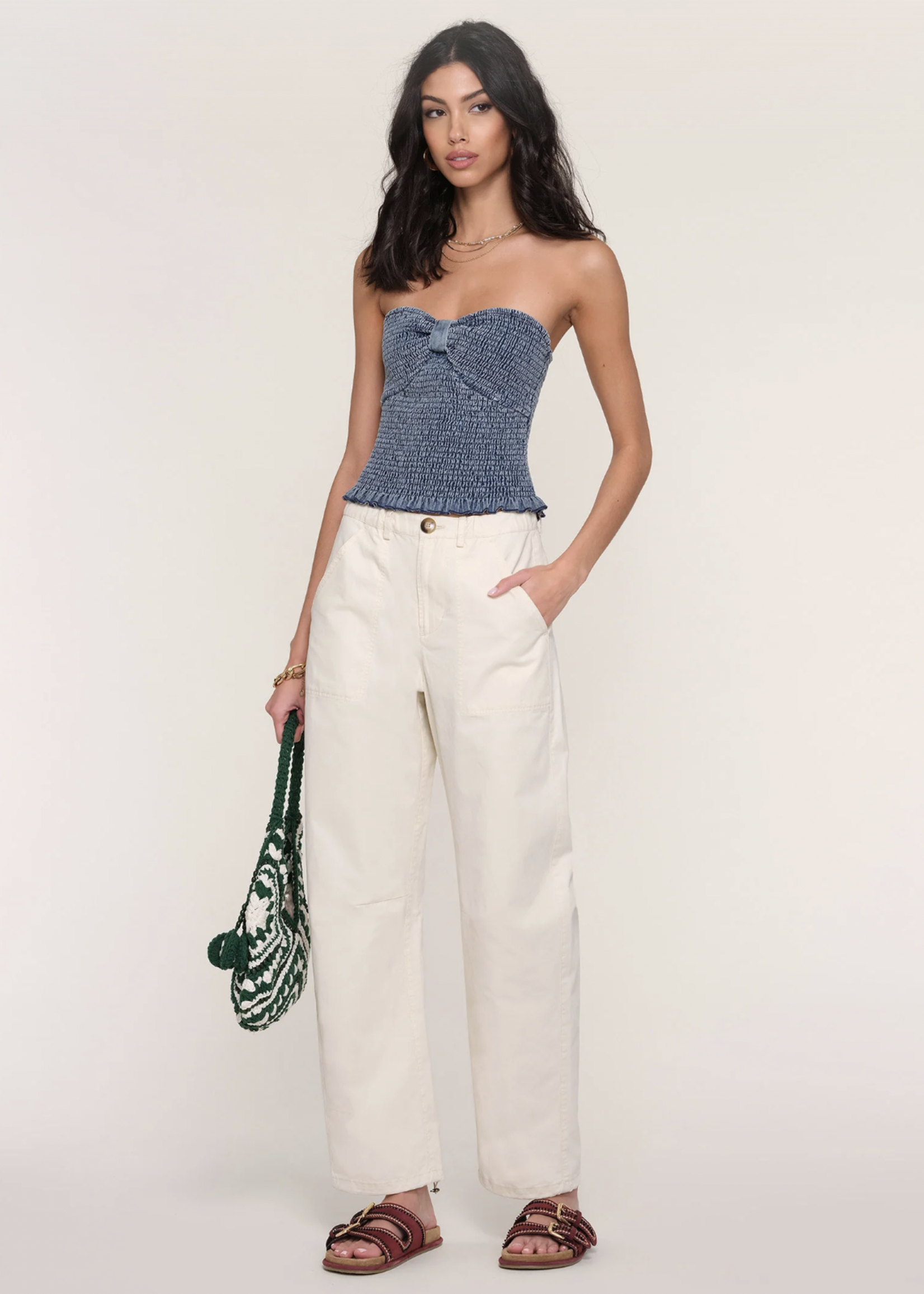 Elitaire Boutique Alleia Pant in Ecru