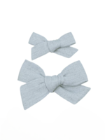 Elitaire Petite Linen Bow Hair Clip - Dove