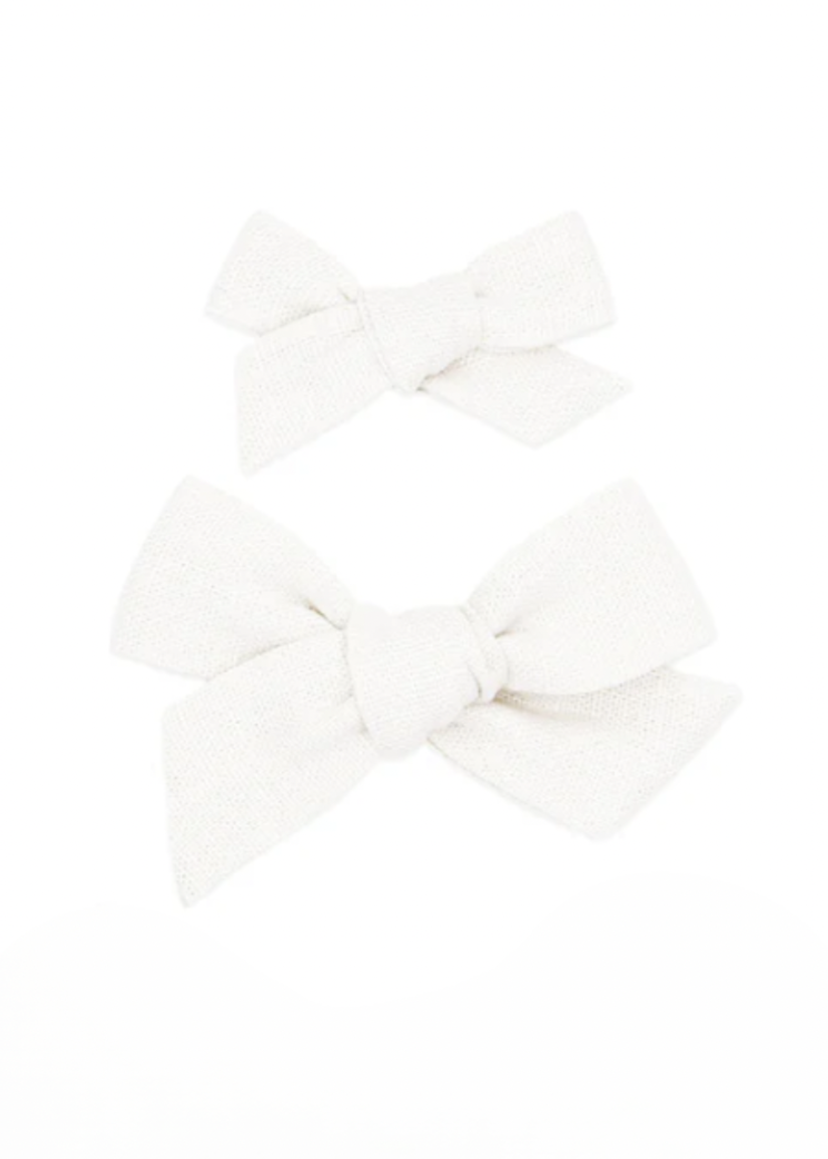 Elitaire Petite Linen Bow Hair Clip - White