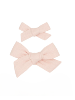 Elitaire Petite Linen Bow Hair Clip - Ballet Pink