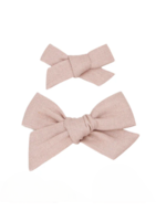 Elitaire Petite Linen Bow Hair Clip - Rose