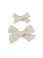 Elitaire Petite Linen Bow Hair Clip - Oatmeal