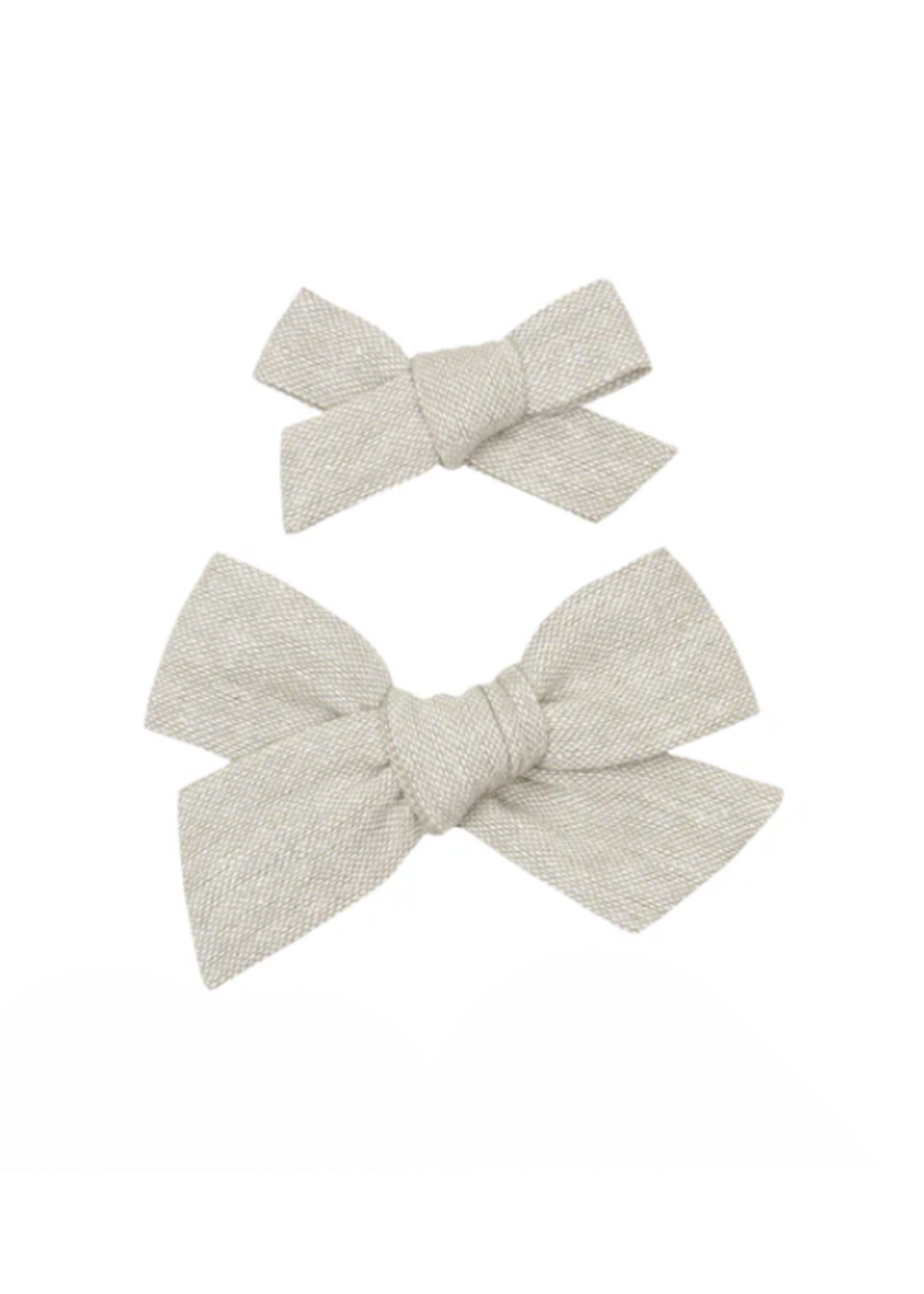 Elitaire Petite Linen Bow Hair Clip - Oatmeal
