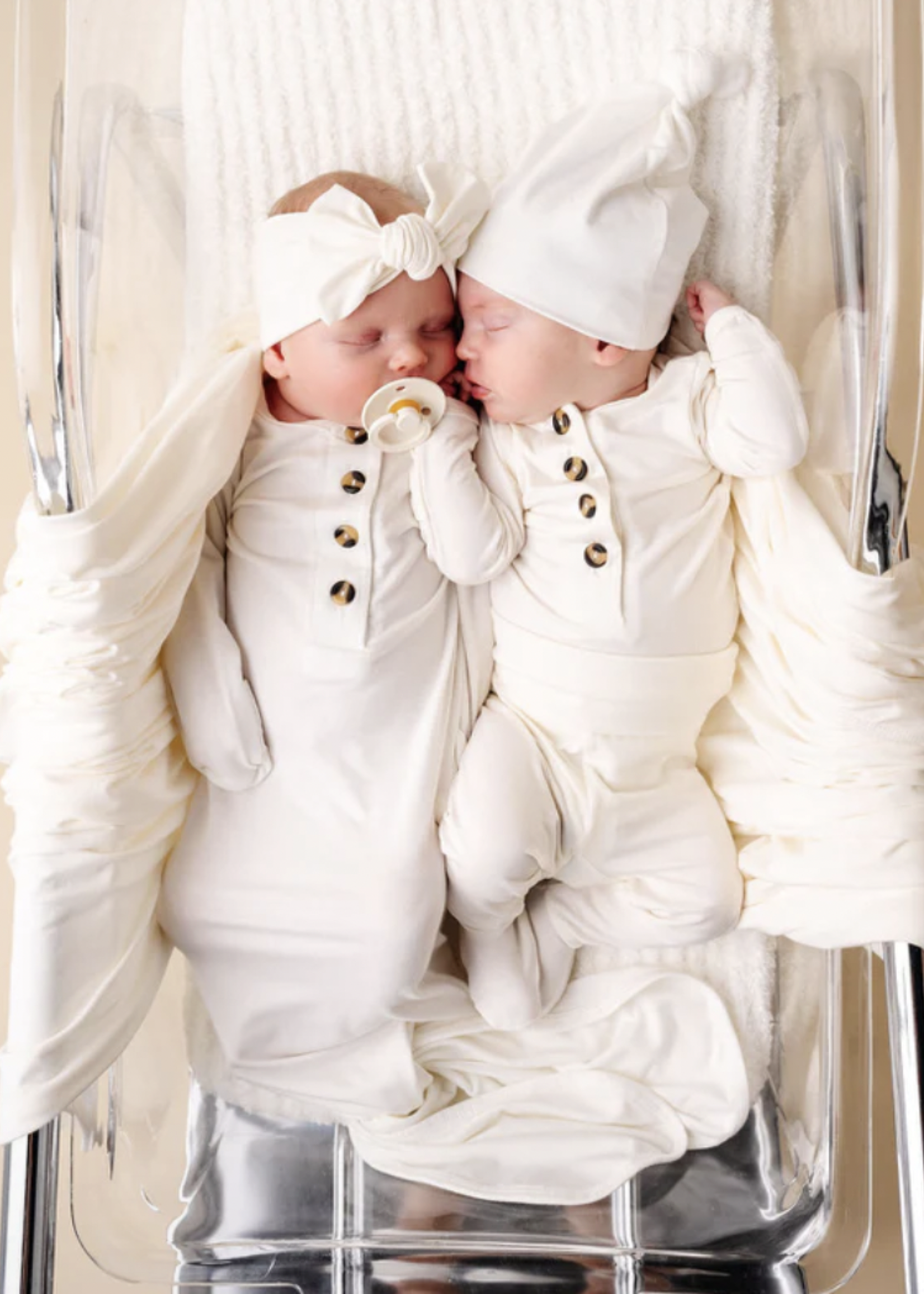 Elitaire Petite Finley White Knotted Gown 3-6 Months