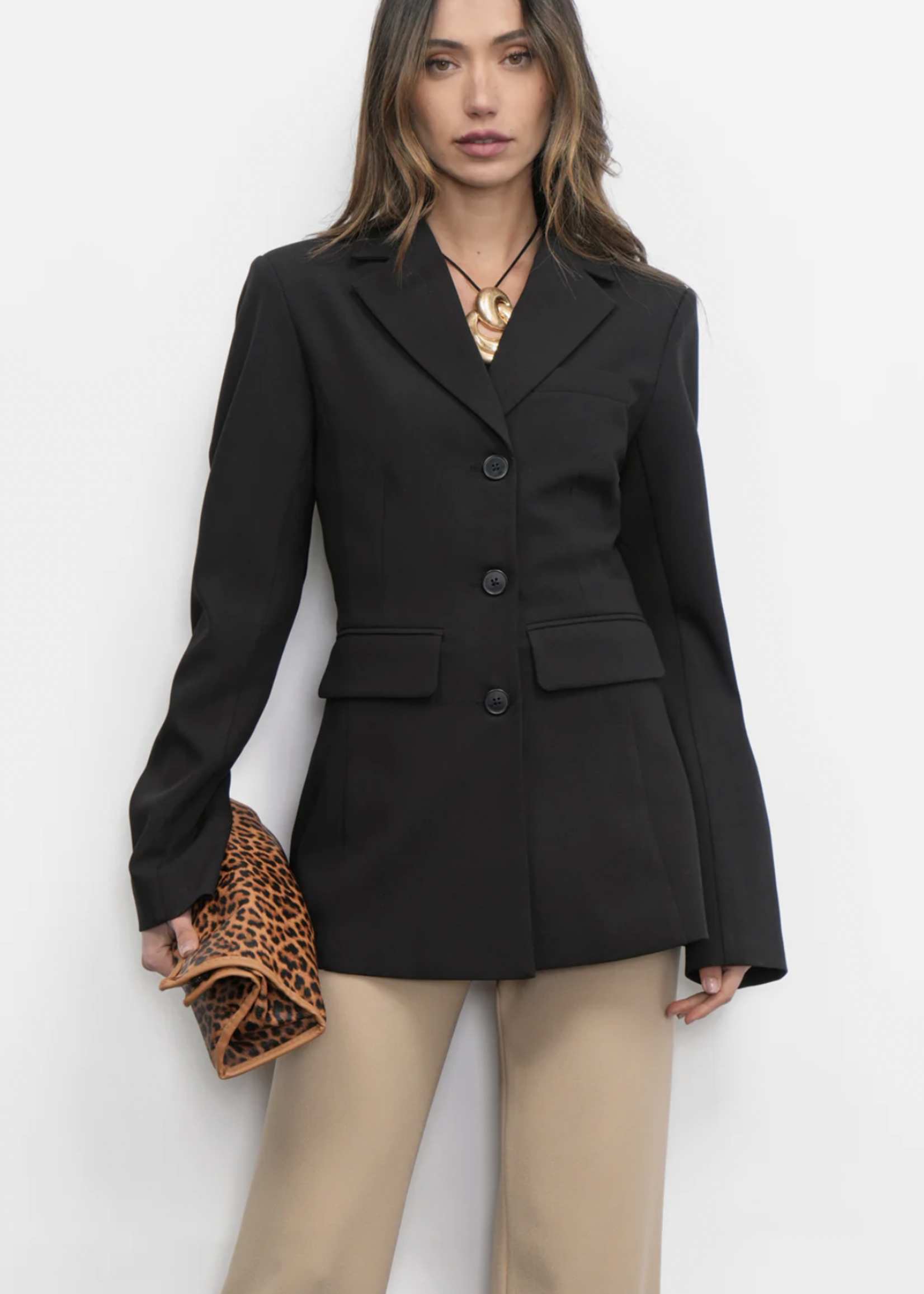 Elitaire Boutique Yellis Pinched Waist Blazer