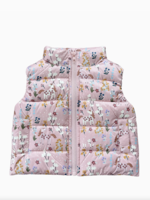 Elitaire Petite Misty Rose Floral Puffer Vest