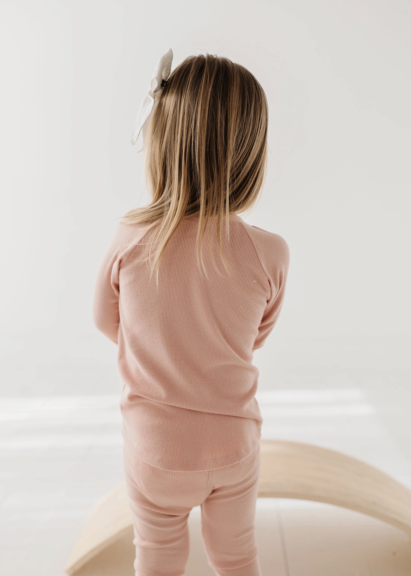 Elitaire Petite Misty Rose Ribbed Top