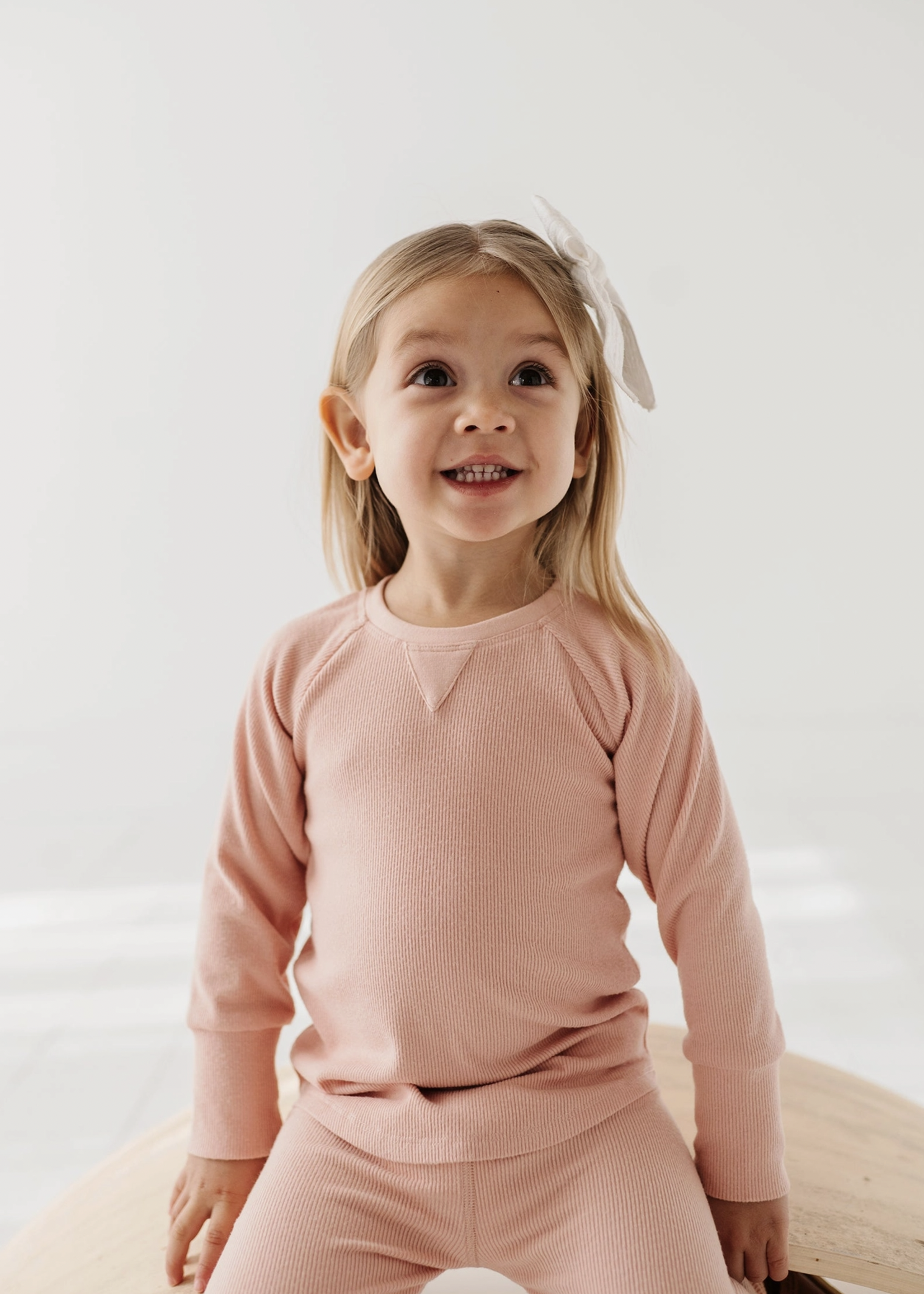 Elitaire Petite Misty Rose Ribbed Top