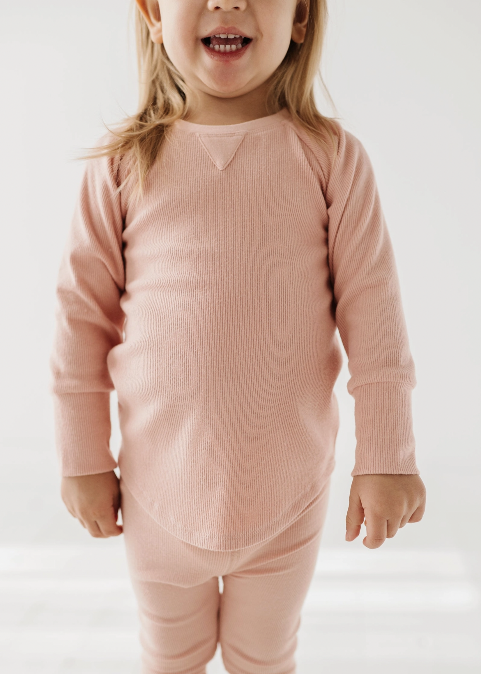 Elitaire Petite Misty Rose Ribbed Top