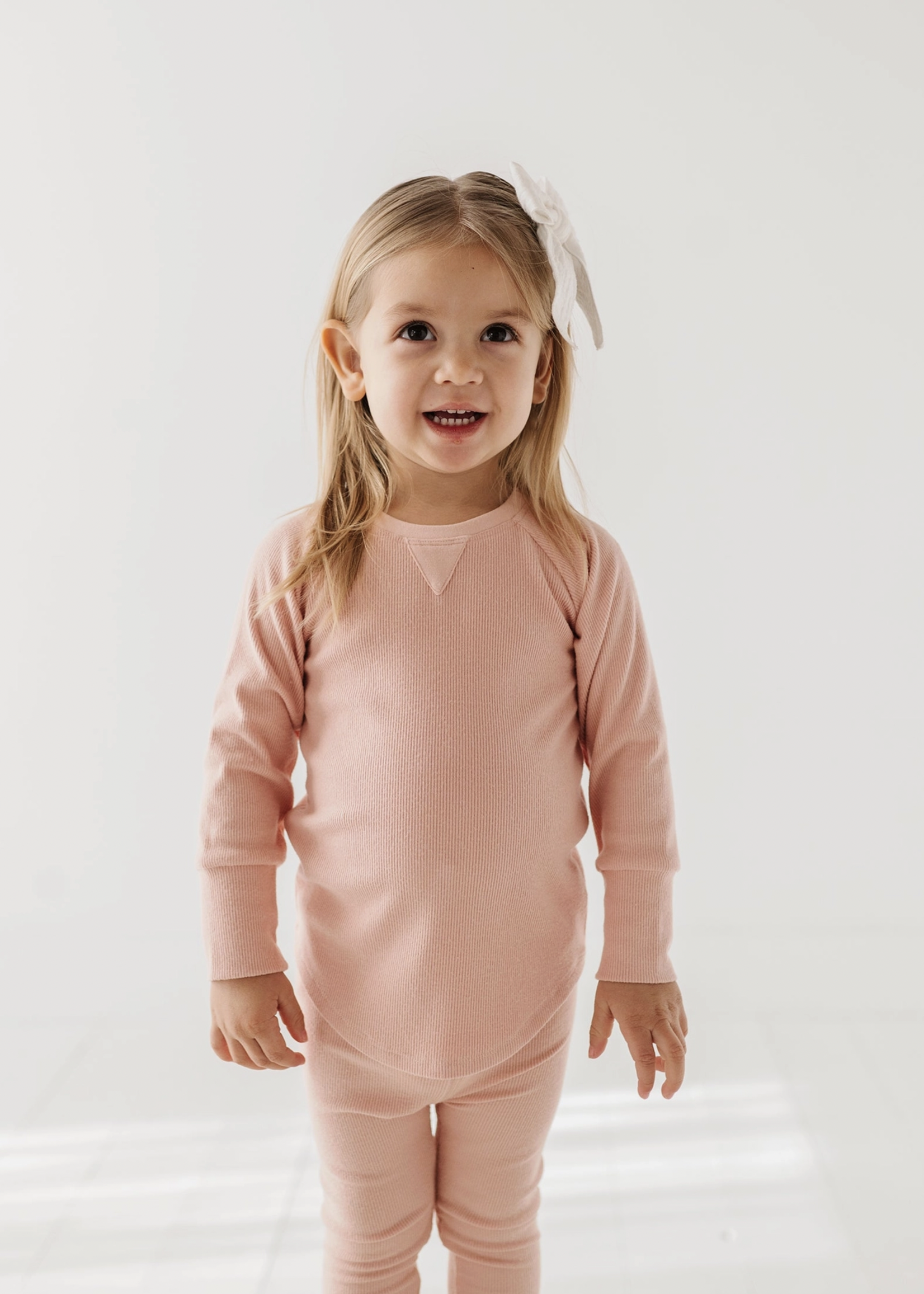 Elitaire Petite Misty Rose Ribbed Top