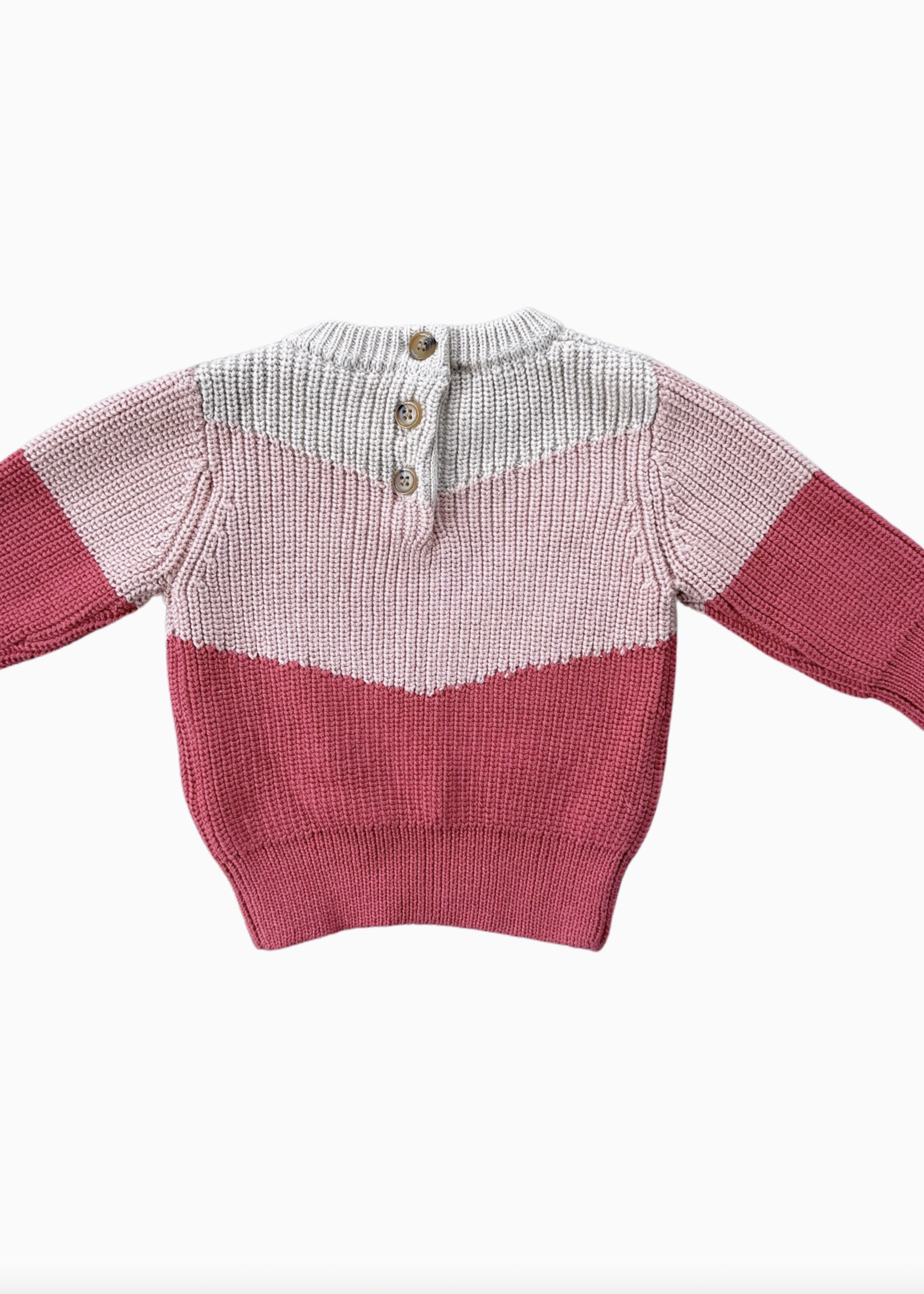 Elitaire Petite Colorblock Sweater in Misty Rose