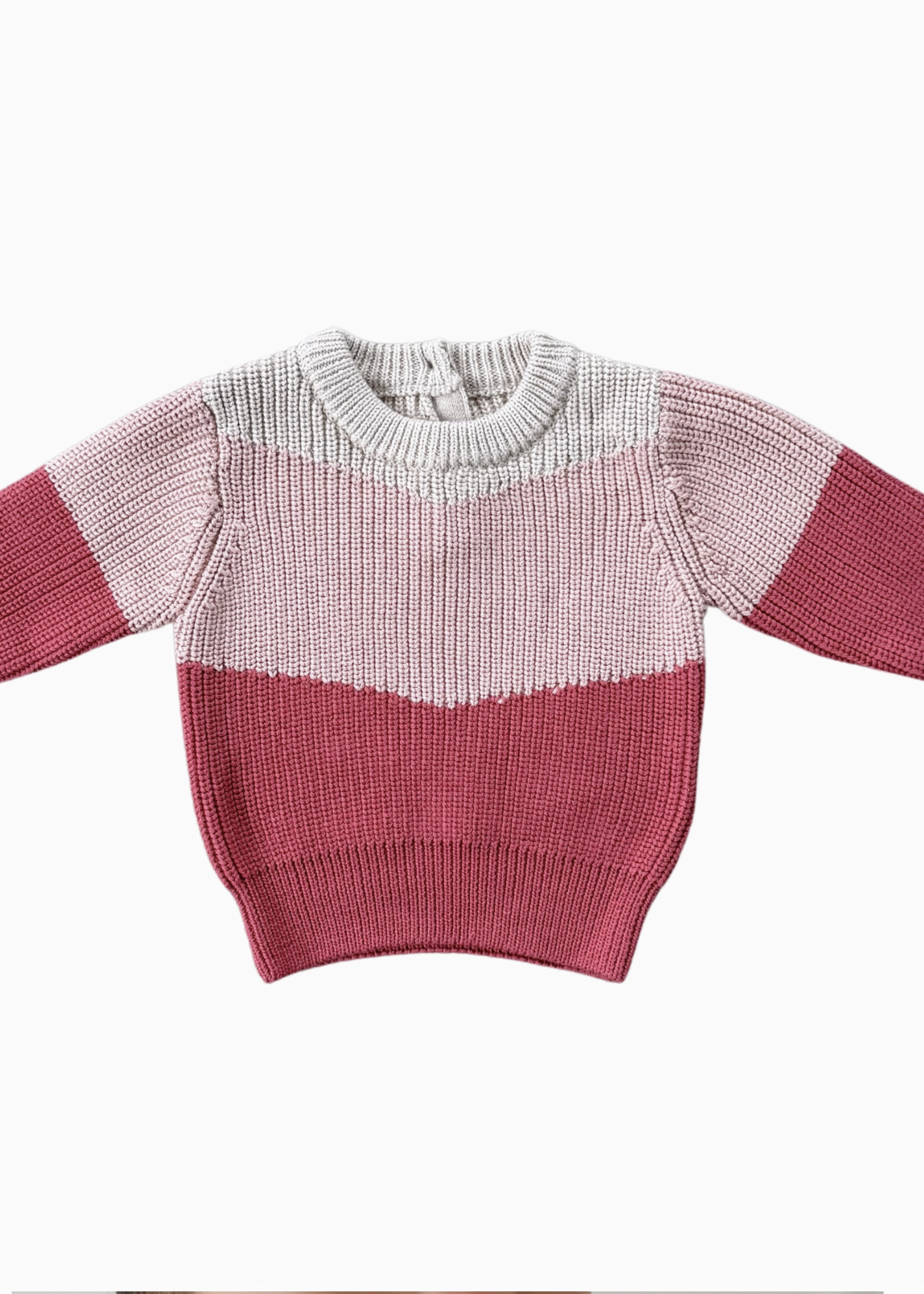 Elitaire Petite Colorblock Sweater in Misty Rose