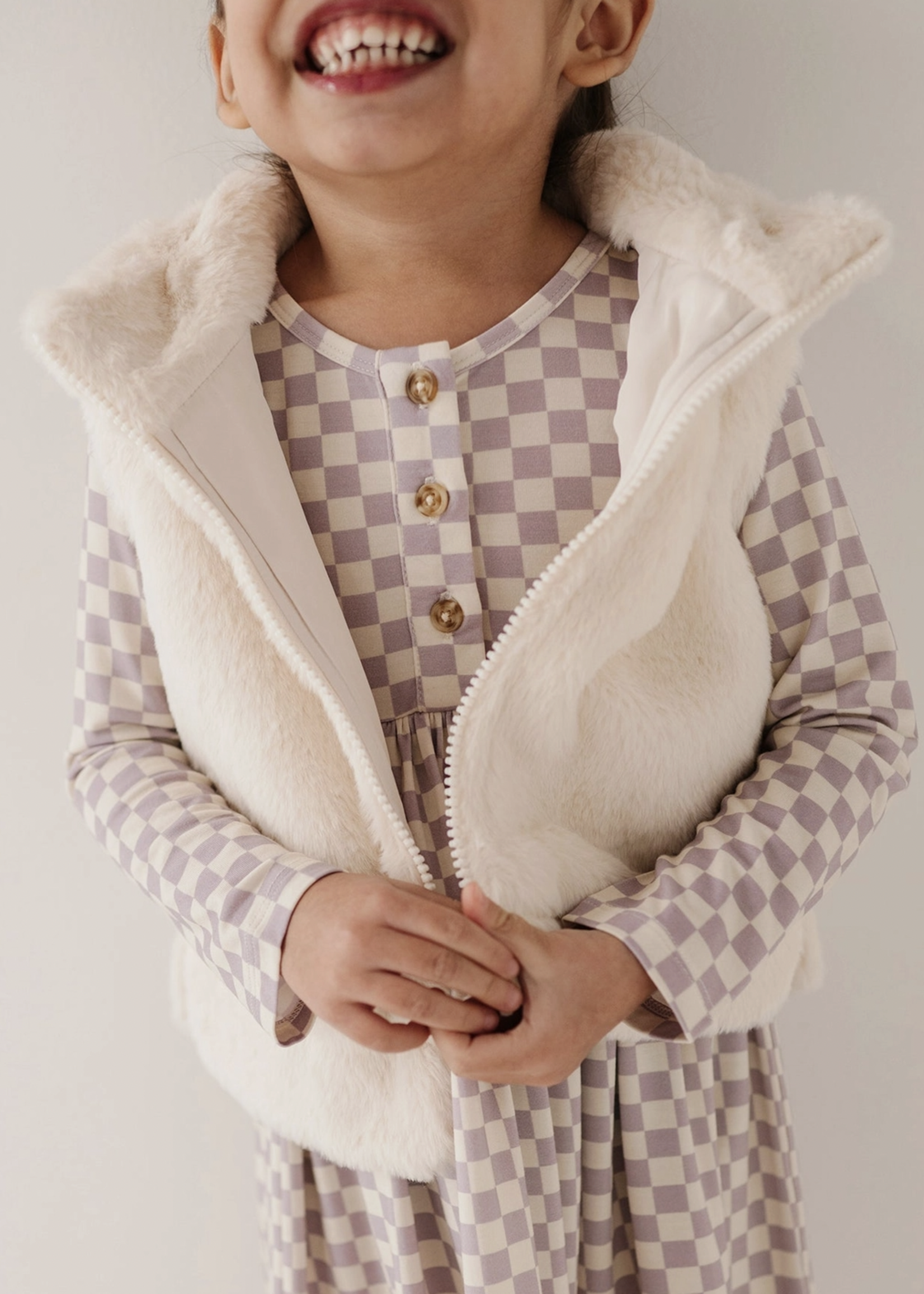 Elitaire Petite Cream Fur Vest