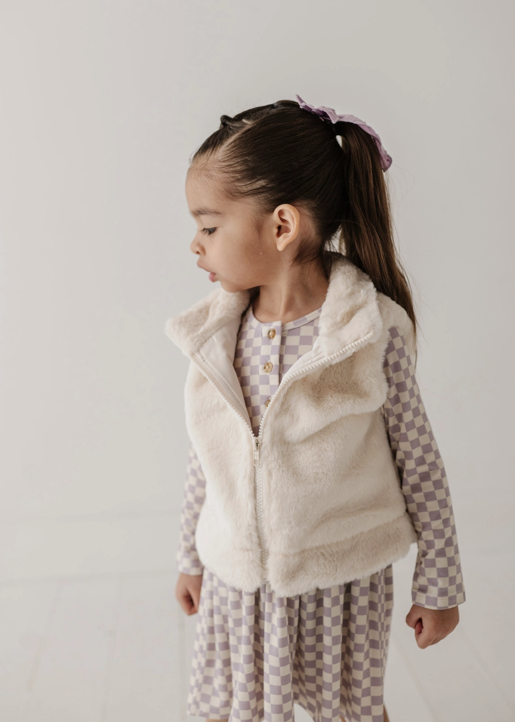 Elitaire Petite Cream Fur Vest