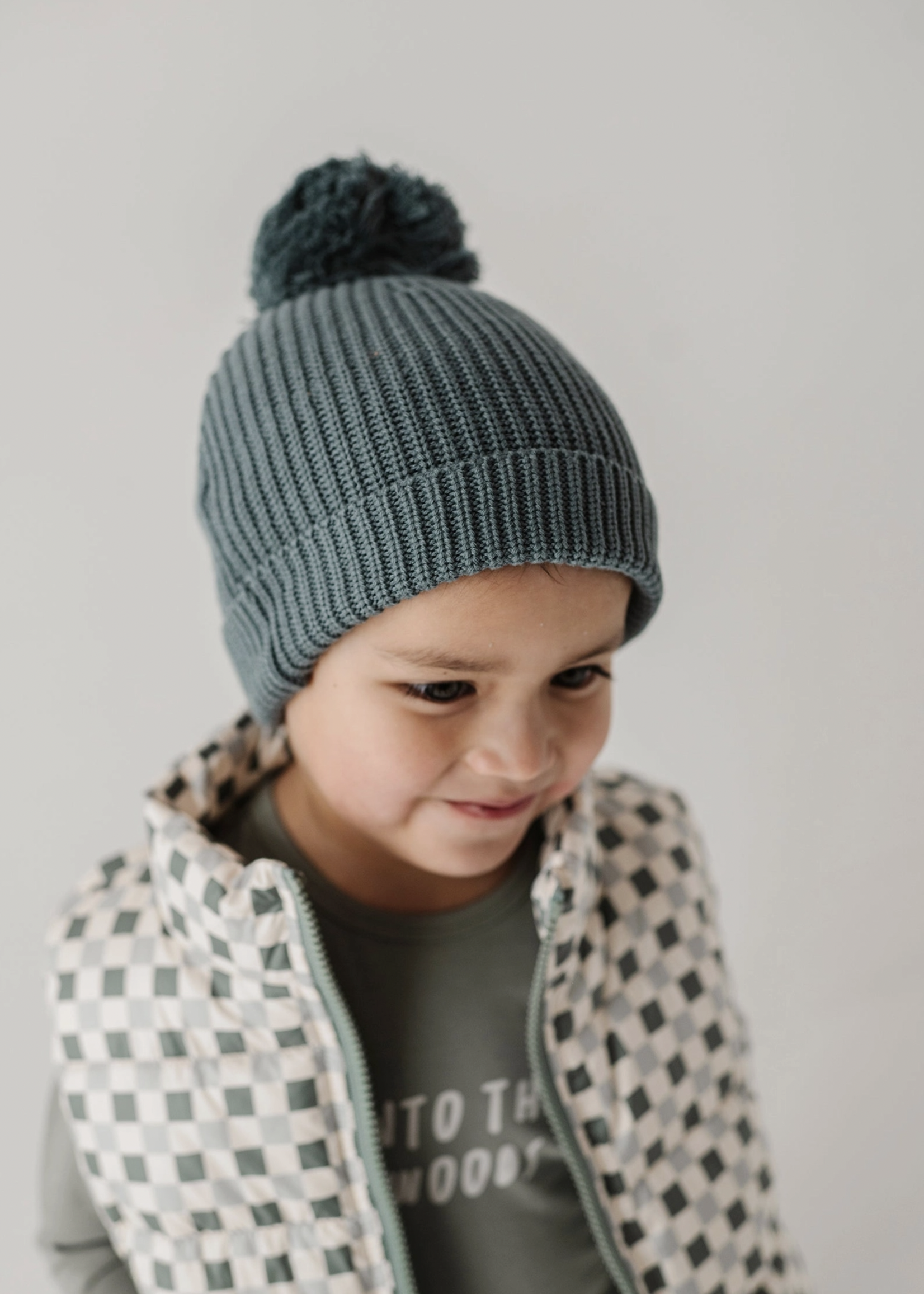 Elitaire Petite Knit Pom Hat in Slate