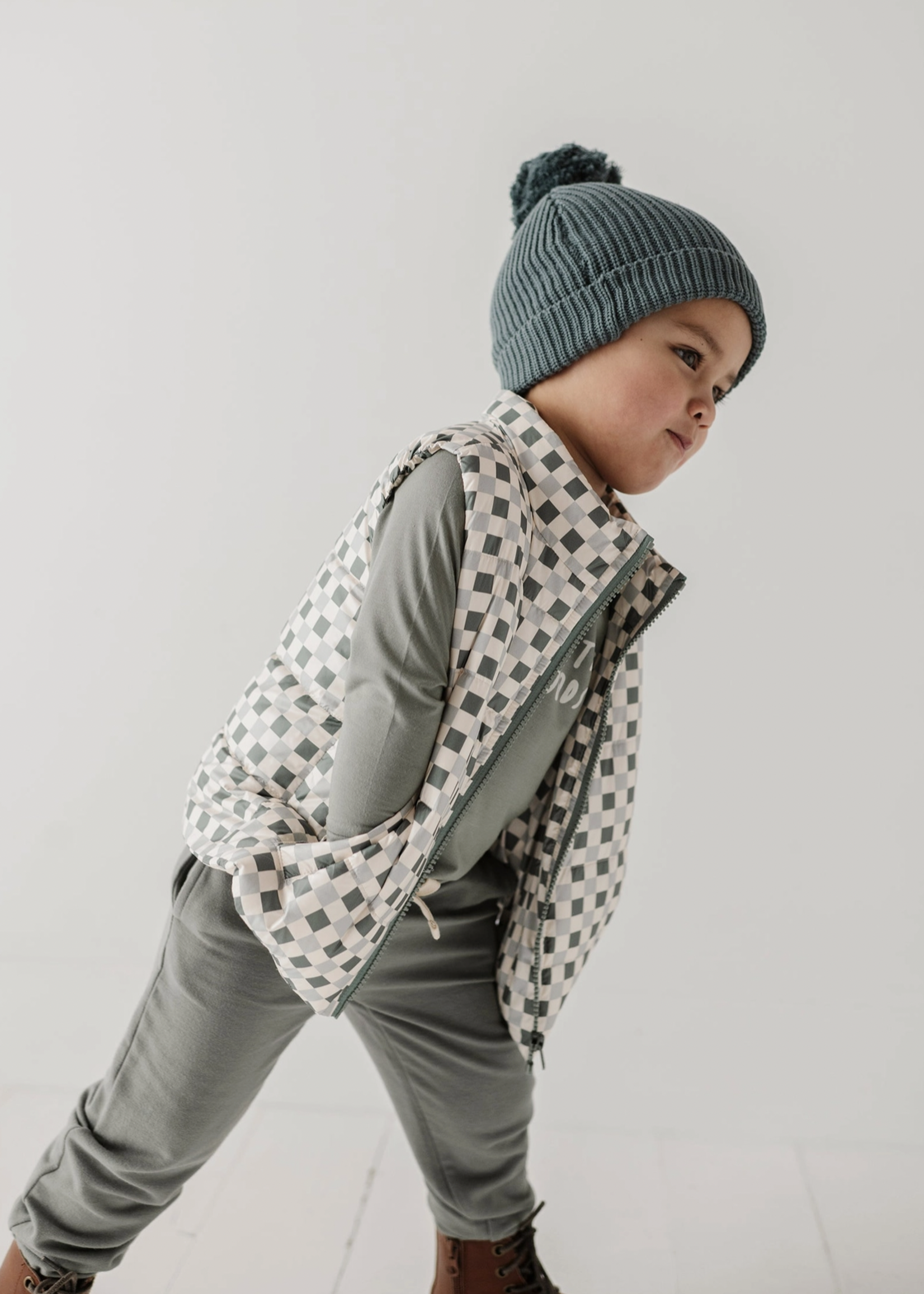 Elitaire Petite Knit Pom Hat in Slate