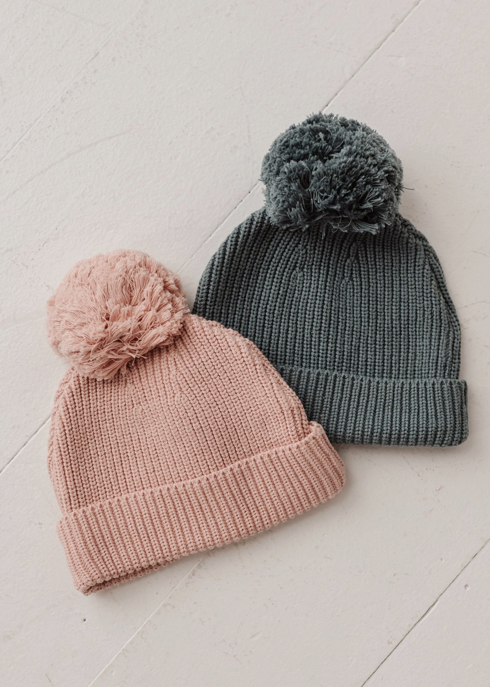 Elitaire Petite Knit Pom Hat in Slate