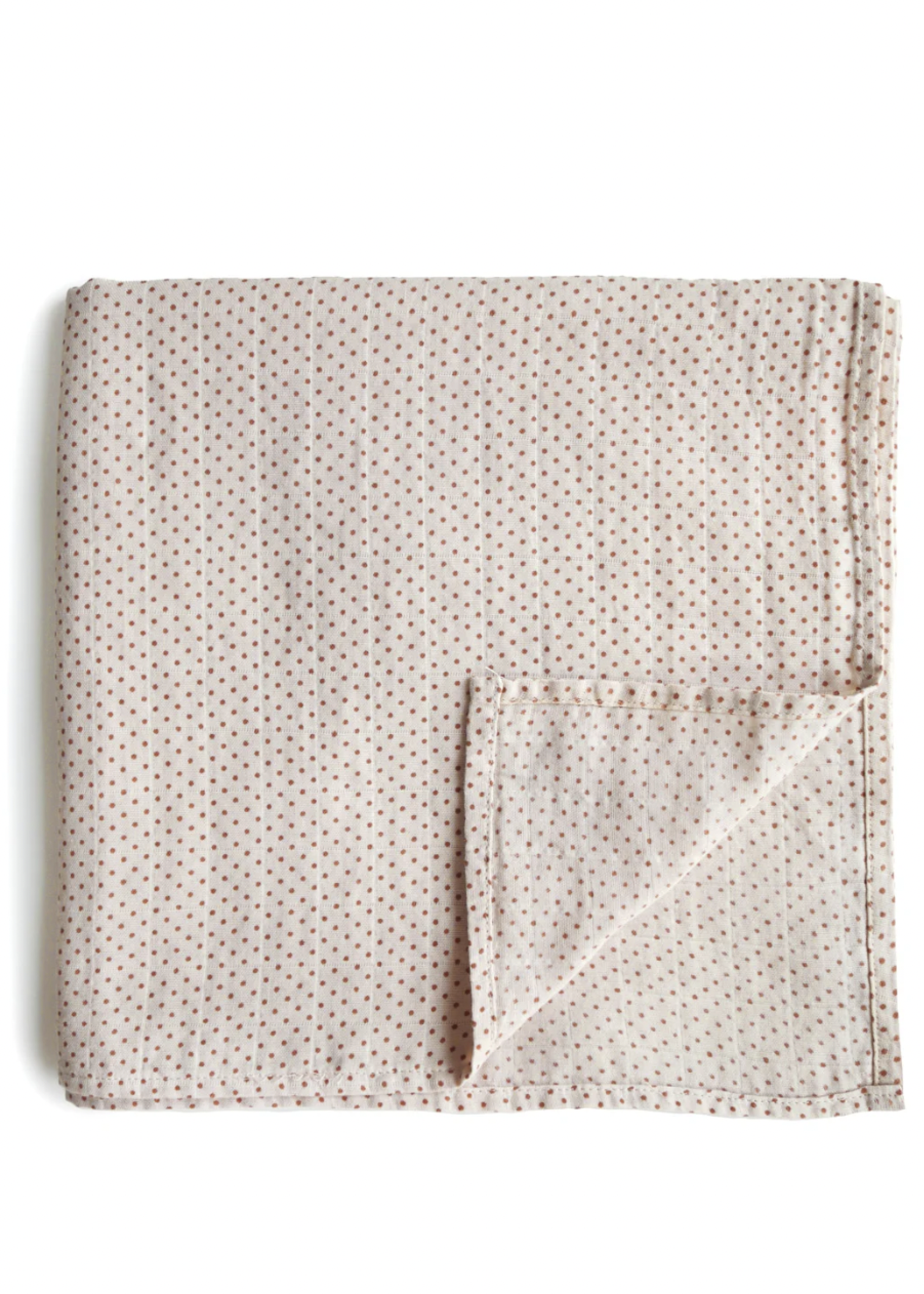 Elitaire Petite Muslin Organic Cotton Swaddle in Caramel Polka Dot