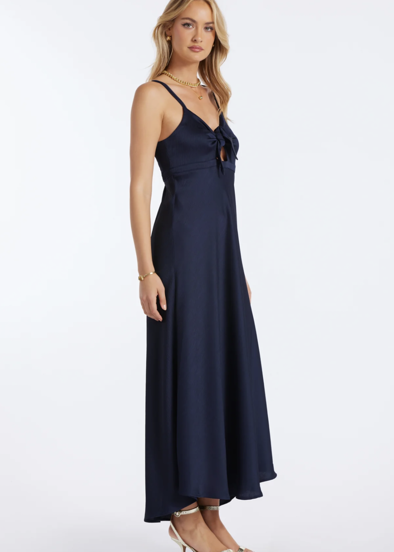 Elitaire Boutique Indigo Micro Plisse Dress