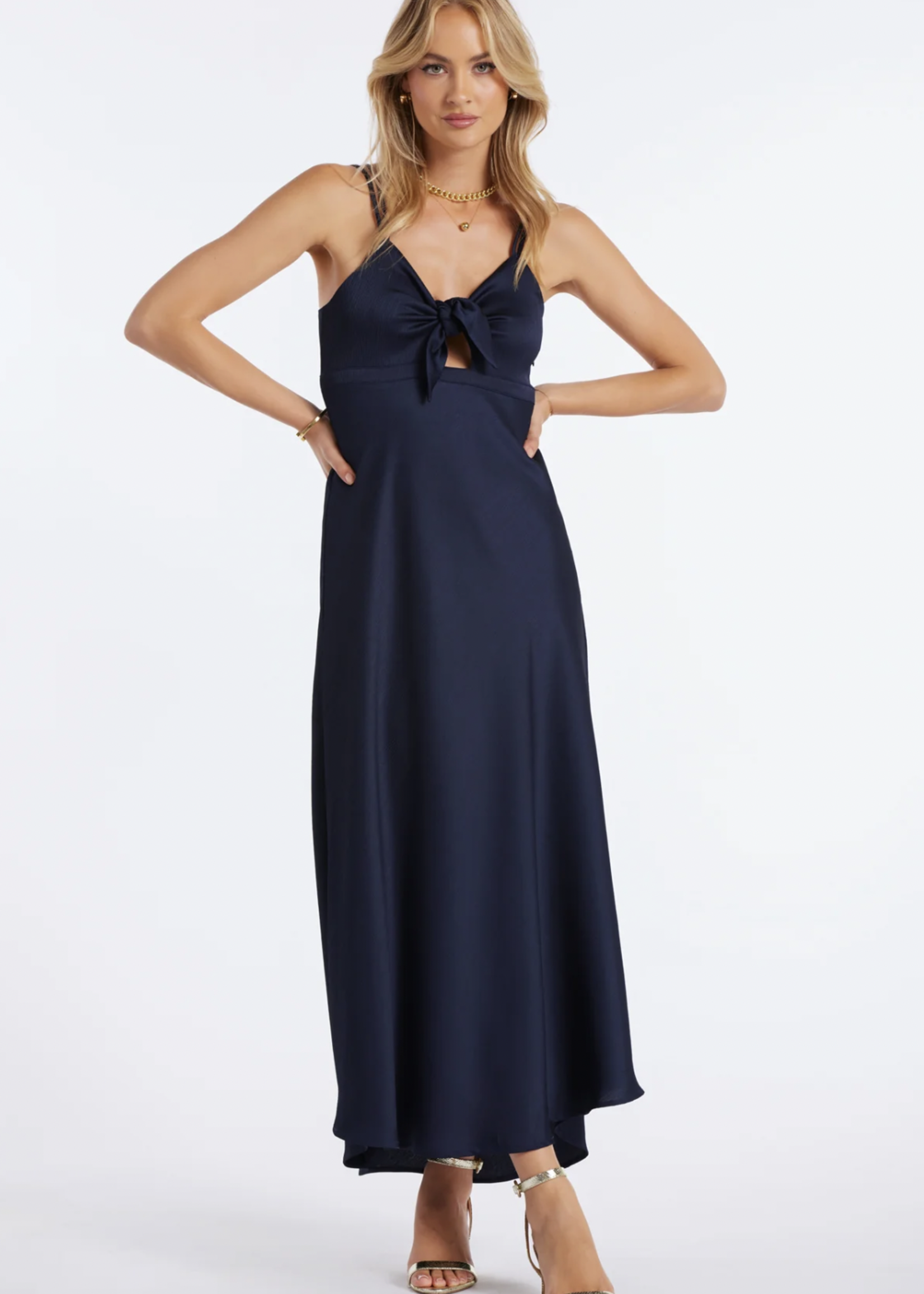 Elitaire Boutique Indigo Micro Plisse Dress