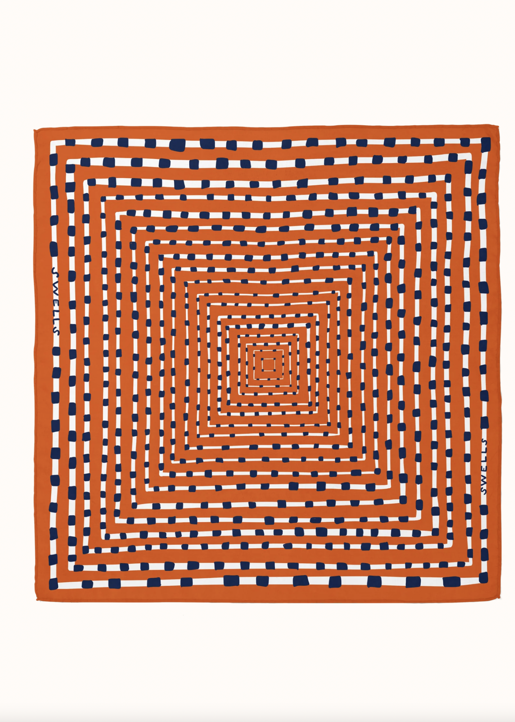 Elitaire Boutique Orange + Navy Silk Gameday Scarf by Swells