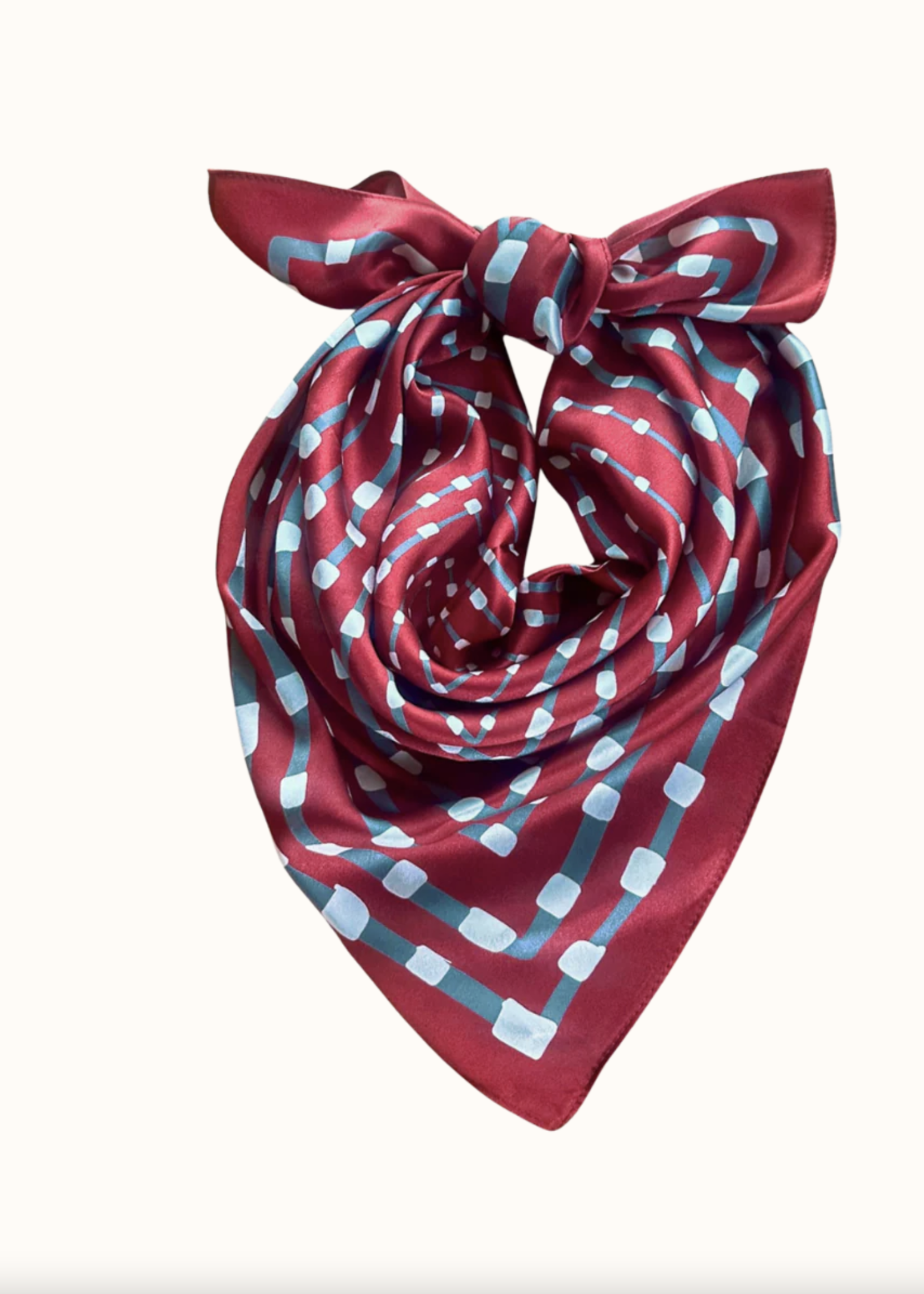 Elitaire Boutique Crimson + Grey Silk Gameday Scarf by Swells